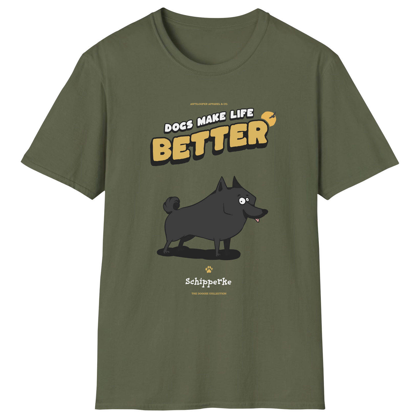 flatlay-doggie-schipperke-t_shirt-military_green