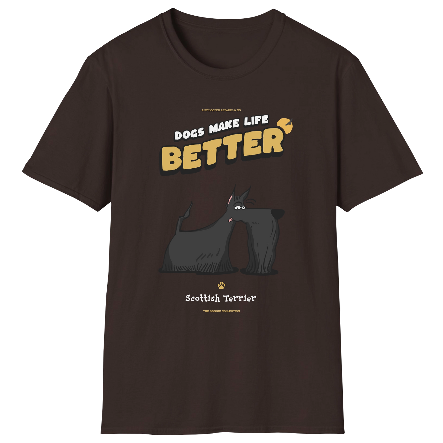 flatlay-doggie-scottish_terrier-t_shirt-dark_chocolate