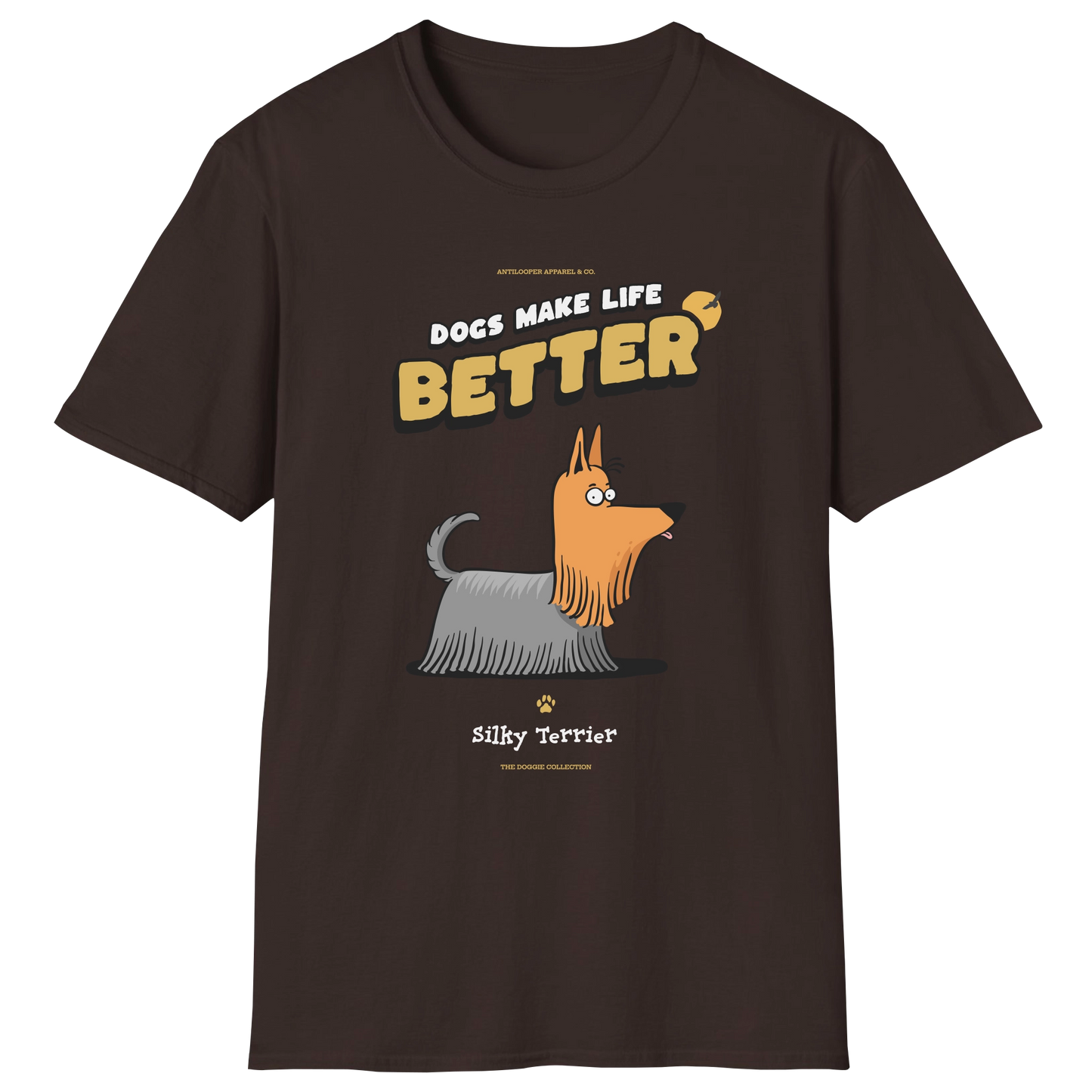 flatlay-doggie-silky_terrier-t_shirt-dark_chocolate