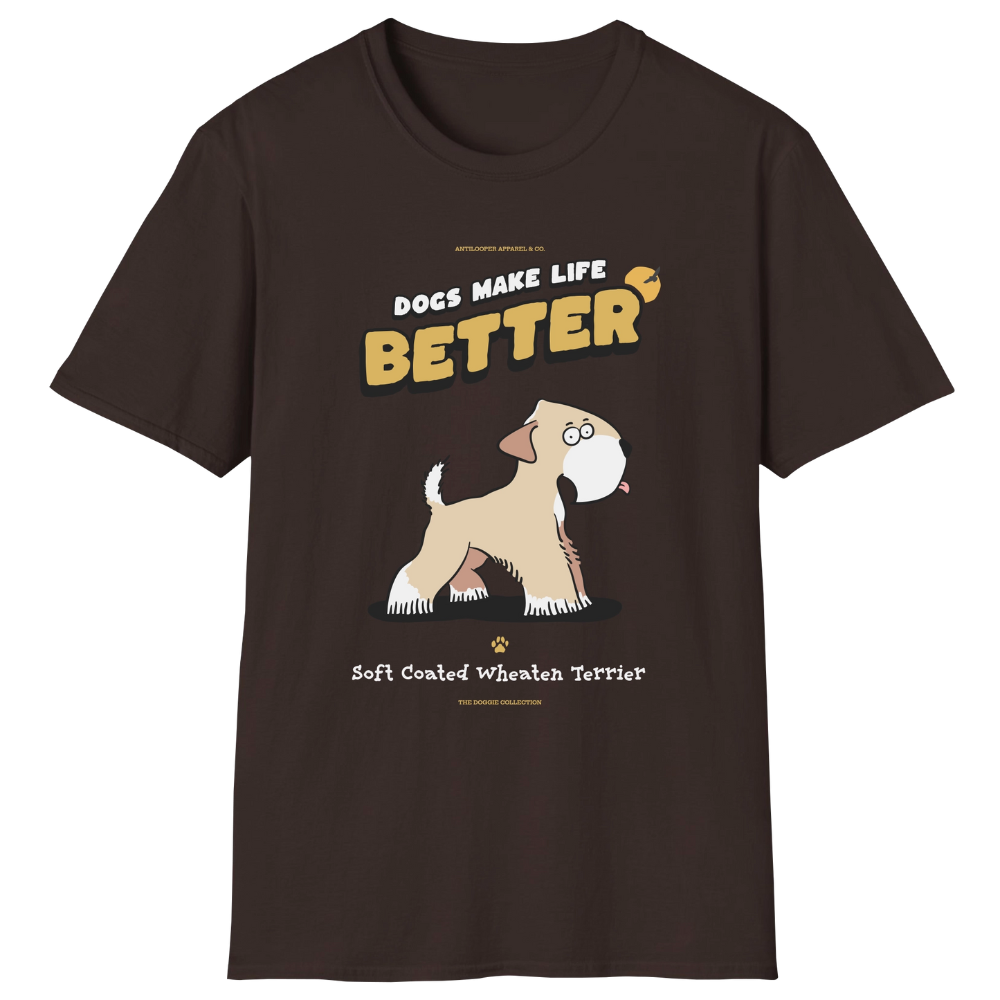 flatlay-doggie-soft_coated_wheaten_terrier-t_shirt-dark_chocolate