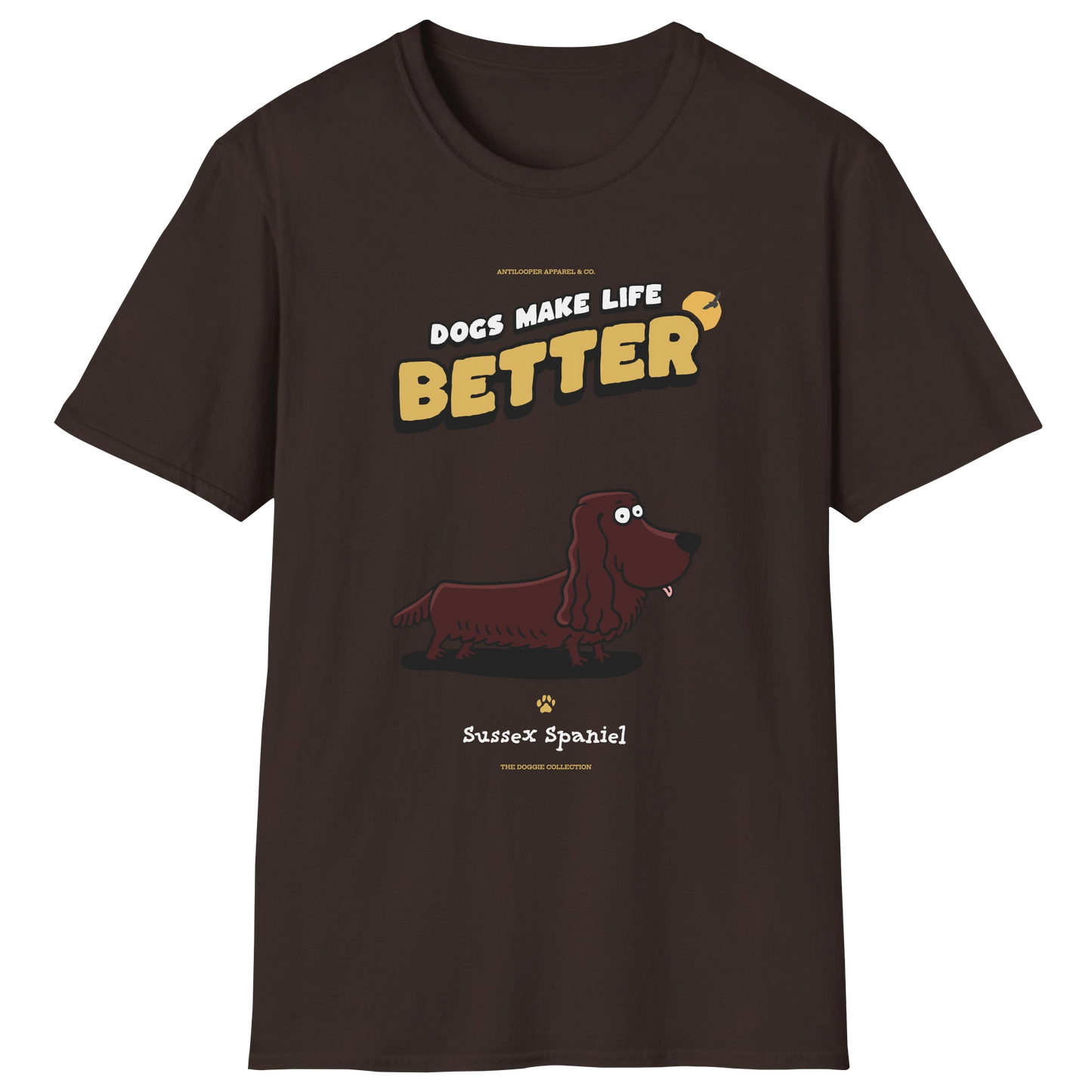 flatlay-doggie-sussex_spaniel-t_shirt-dark_chocolate