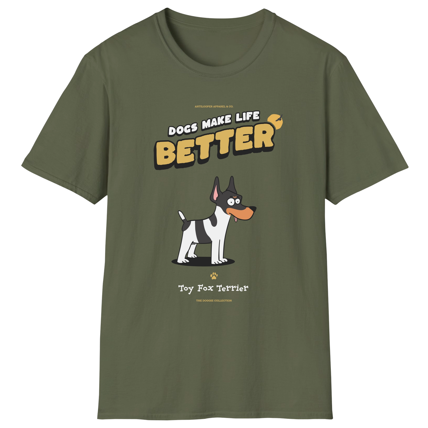 flatlay-doggie-toy_fox_terrier-t_shirt-military_green