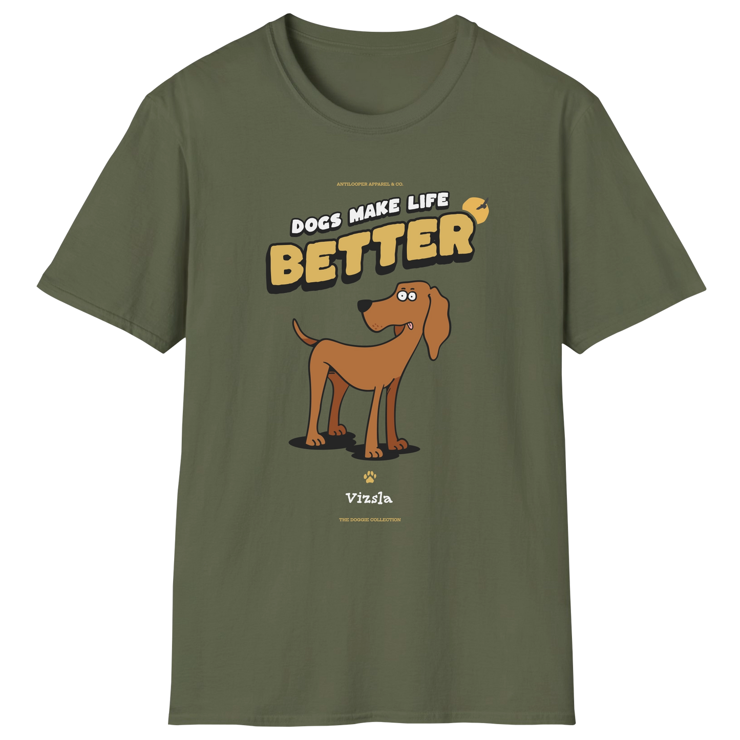 flatlay-doggie-vizsla-t_shirt-military_green