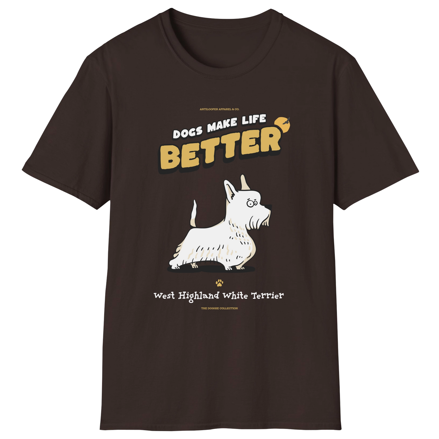 flatlay-doggie-west_highland_white_terrier-t_shirt-dark_chocolate