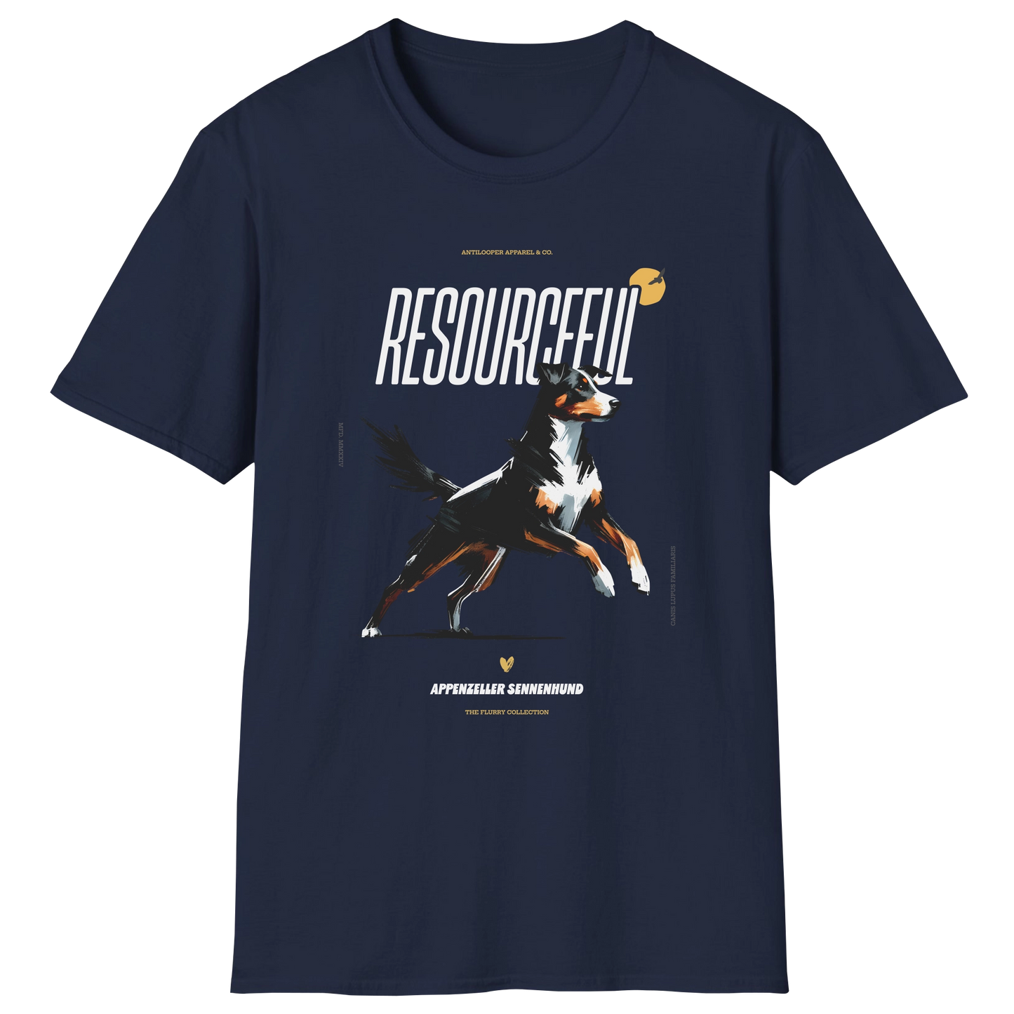flatlay-flurry-appenzeller_sennenhund-t_shirt-navy