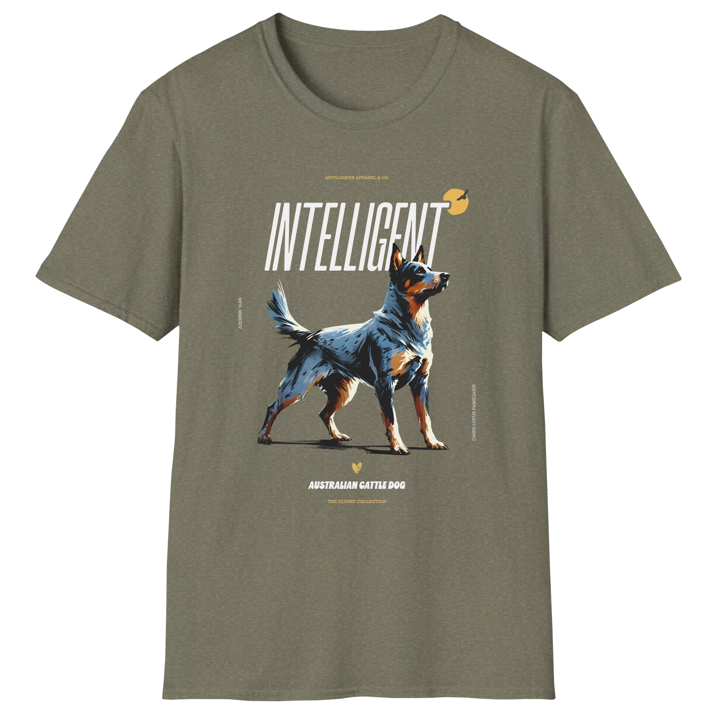 flatlay-flurry-australian_cattle_dog-t_shirt-heather_military_green