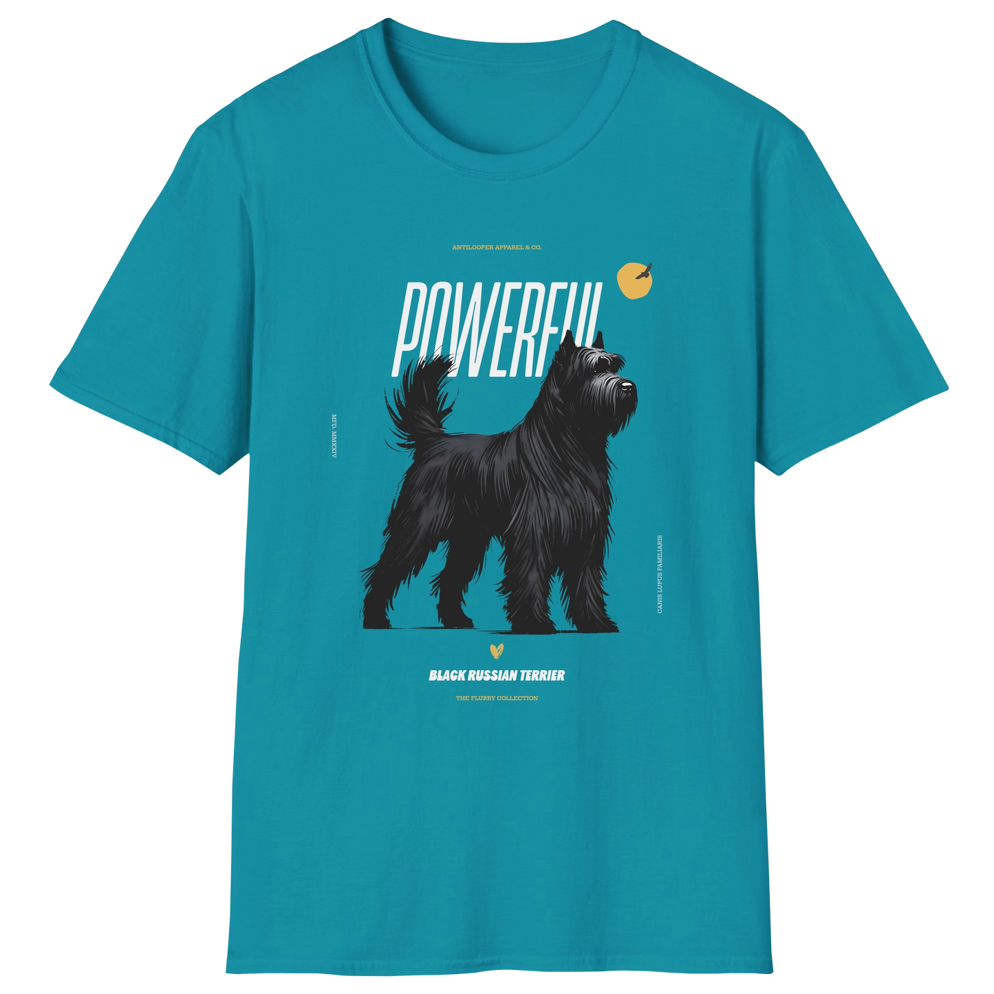 flatlay-flurry-black_russian_terrier-t_shirt-tropical_blue