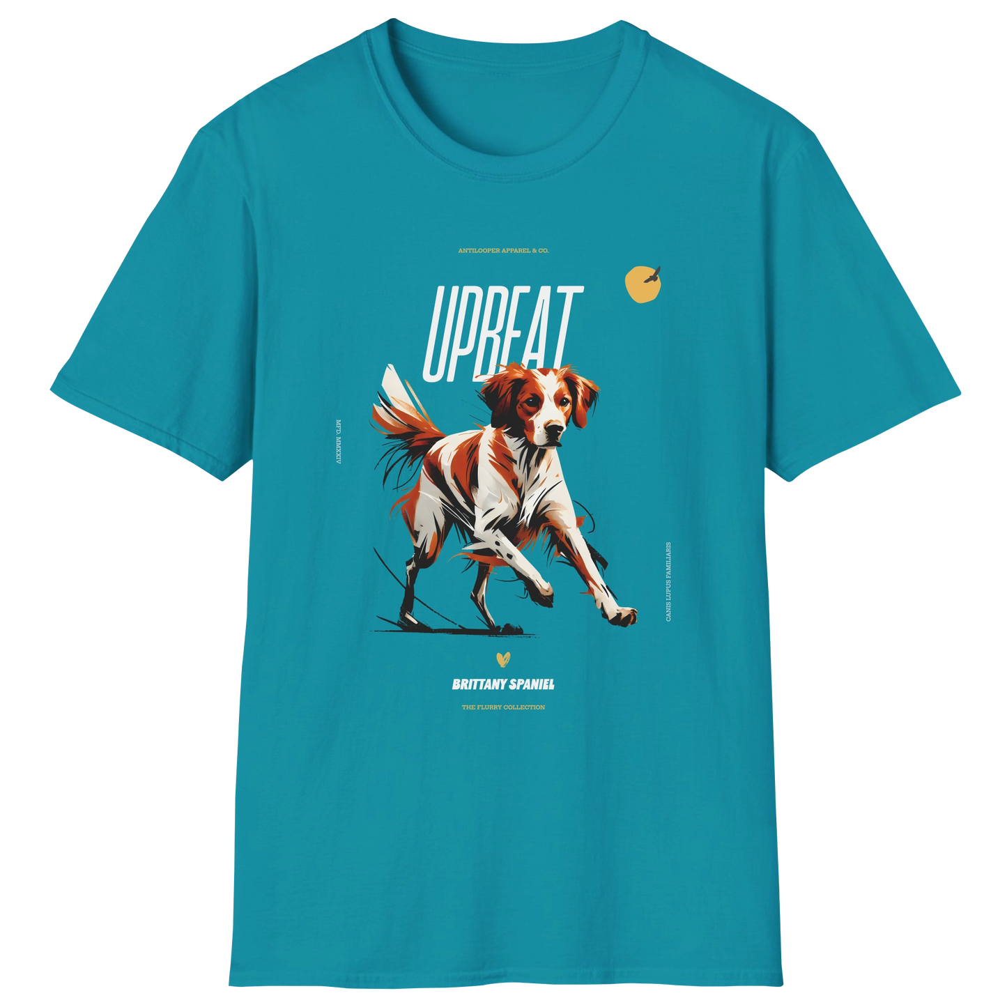 flatlay-flurry-brittany_spaniel-t_shirt-tropical_blue