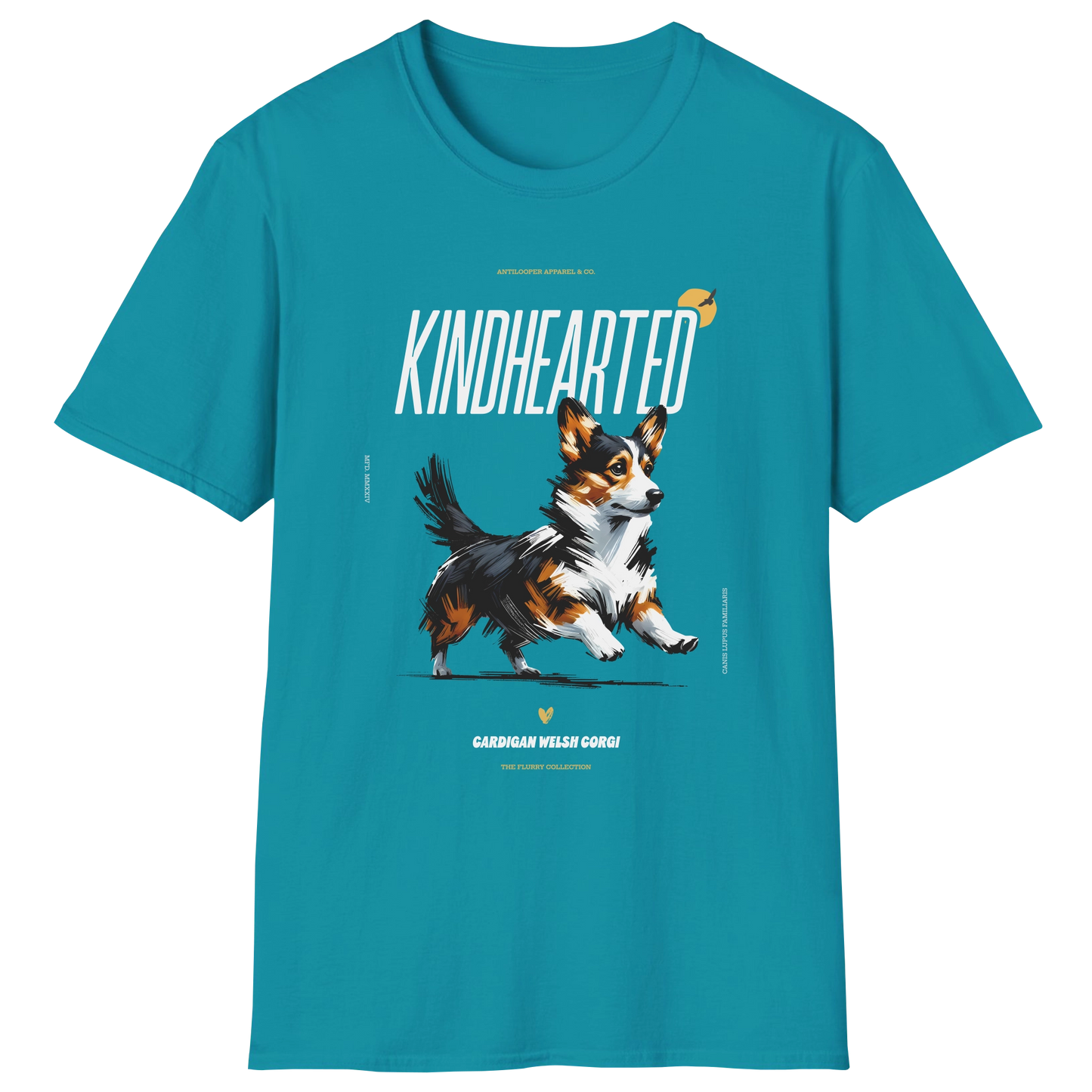 flatlay-flurry-cardigan_welsh_corgi-t_shirt-tropical_blue