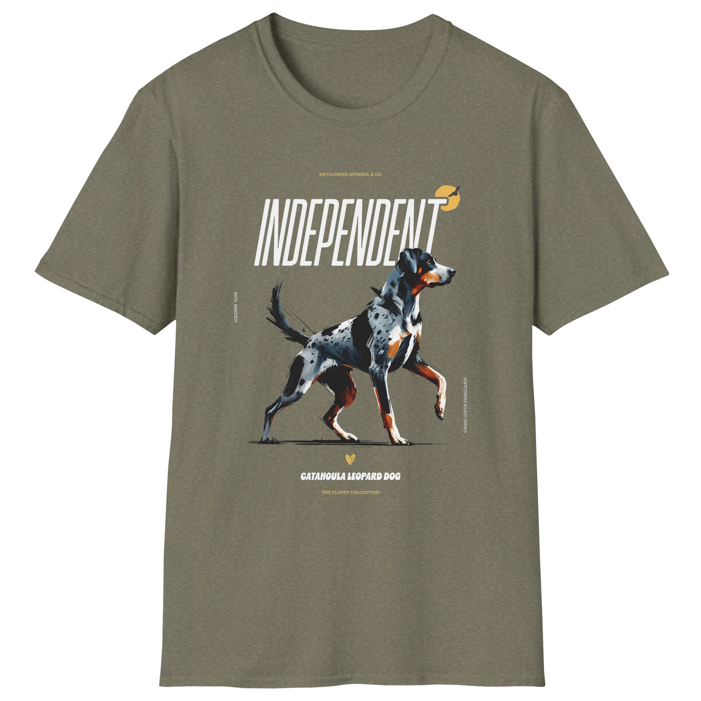 flatlay-flurry-catahoula_leopard_dog-t_shirt-heather_military_green