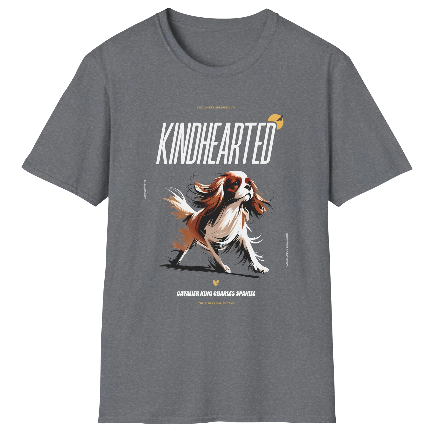 flatlay-flurry-cavalier_king_charles_spaniel-t_shirt-graphite_heather