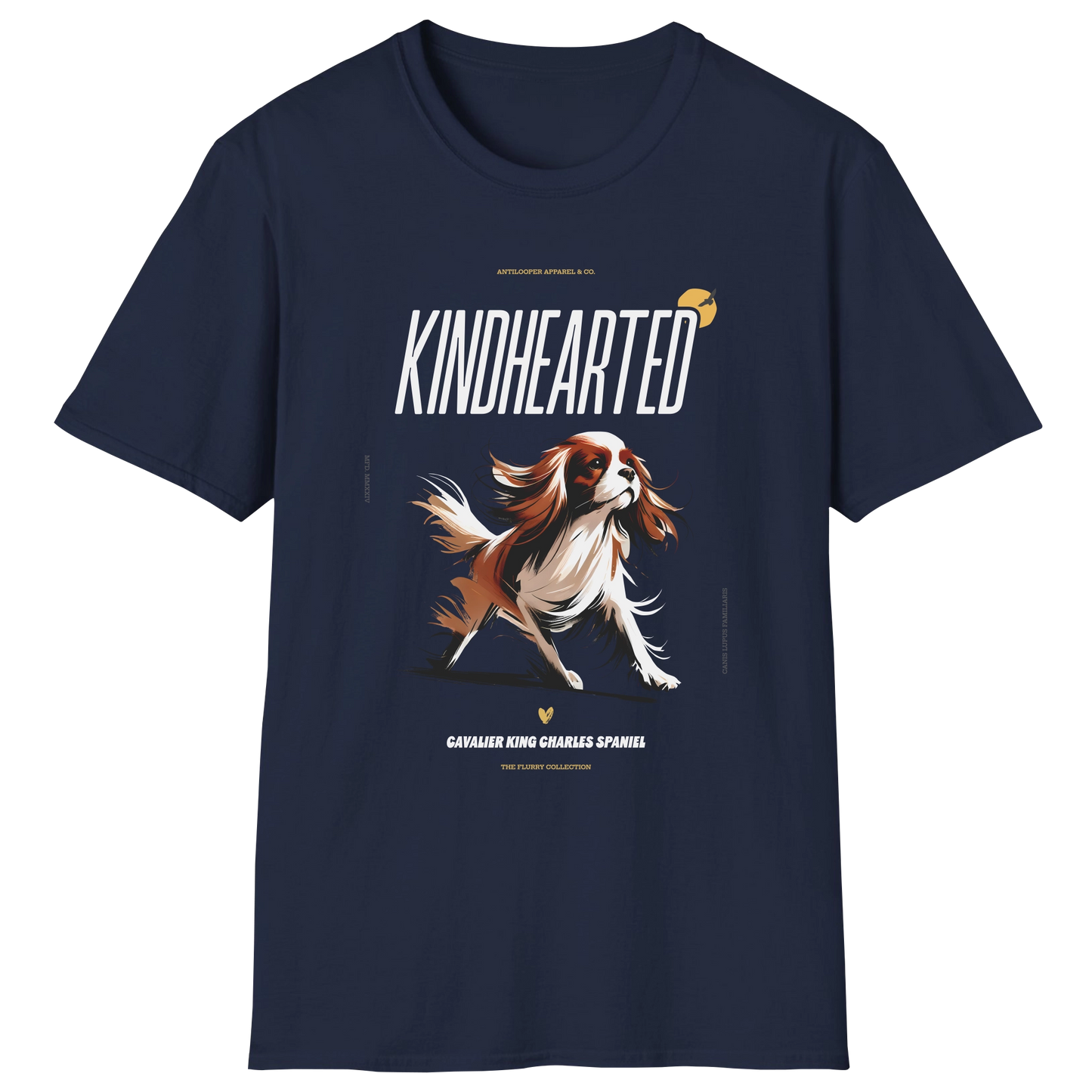 flatlay-flurry-cavalier_king_charles_spaniel-t_shirt-navy