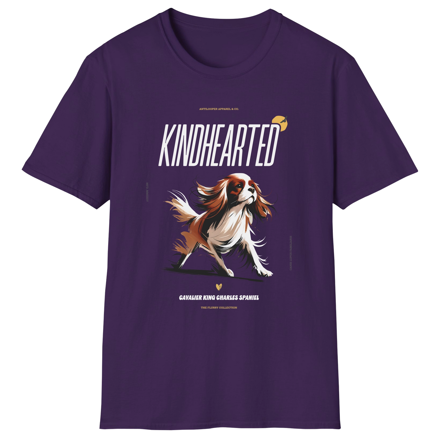 flatlay-flurry-cavalier_king_charles_spaniel-t_shirt-purple