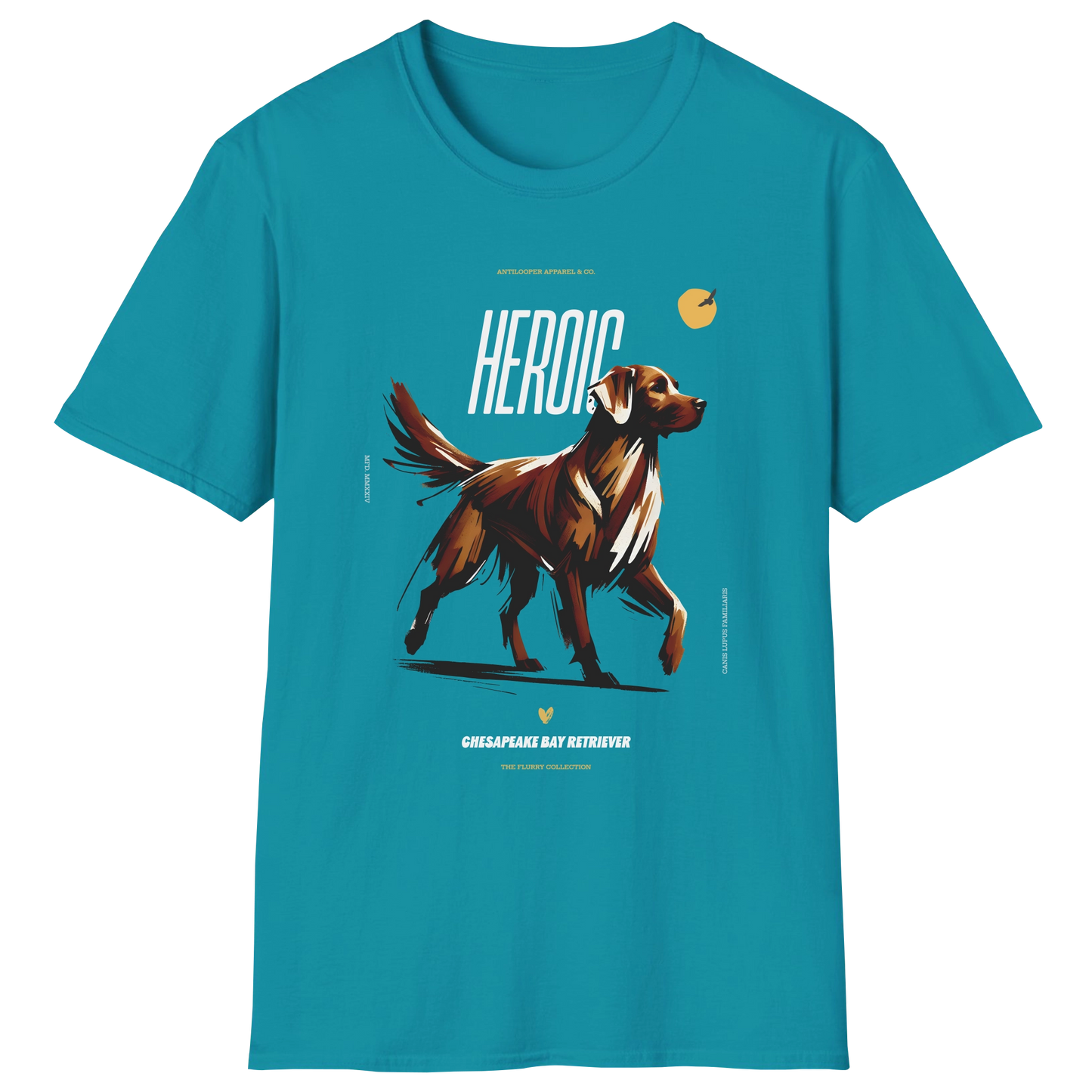 flatlay-flurry-chesapeake_bay_retriever-t_shirt-tropical_blue