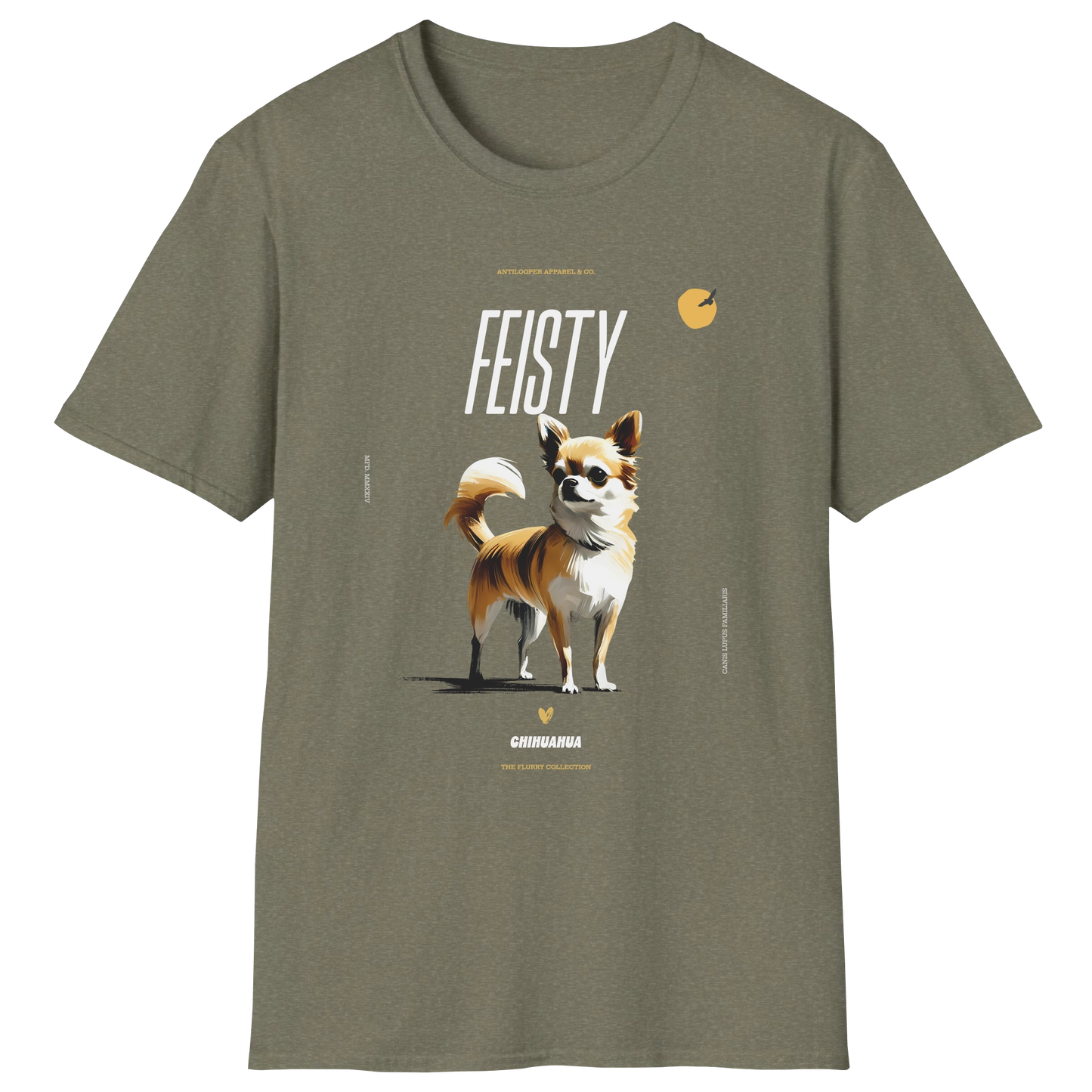flatlay-flurry-chihuahua+apple_head-t_shirt-heather_military_green