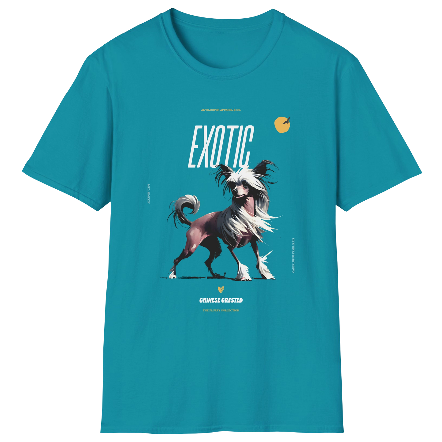 flatlay-flurry-chinese_crested-t_shirt-tropical_blue