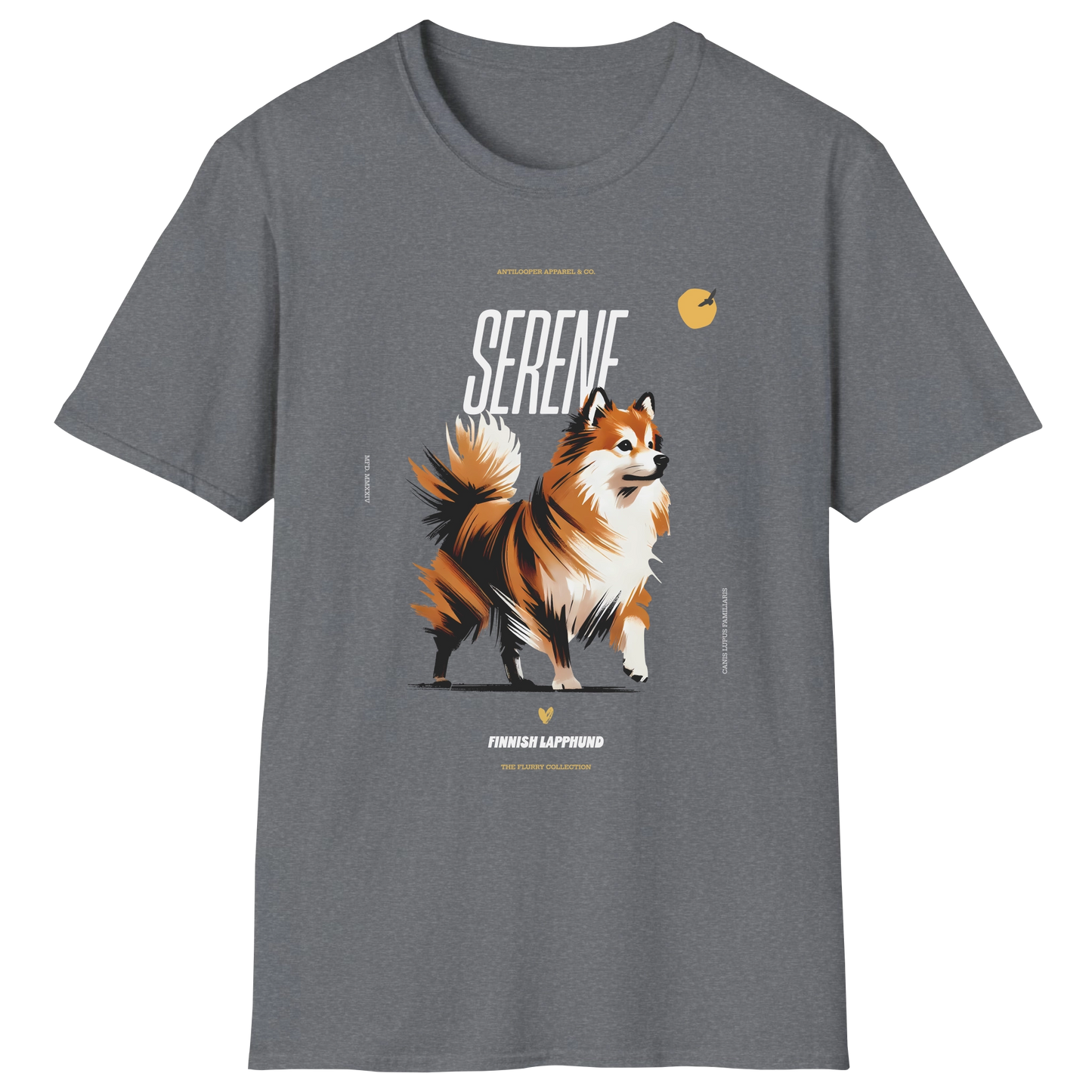 flatlay-flurry-finnish_lapphund-t_shirt-graphite_heather