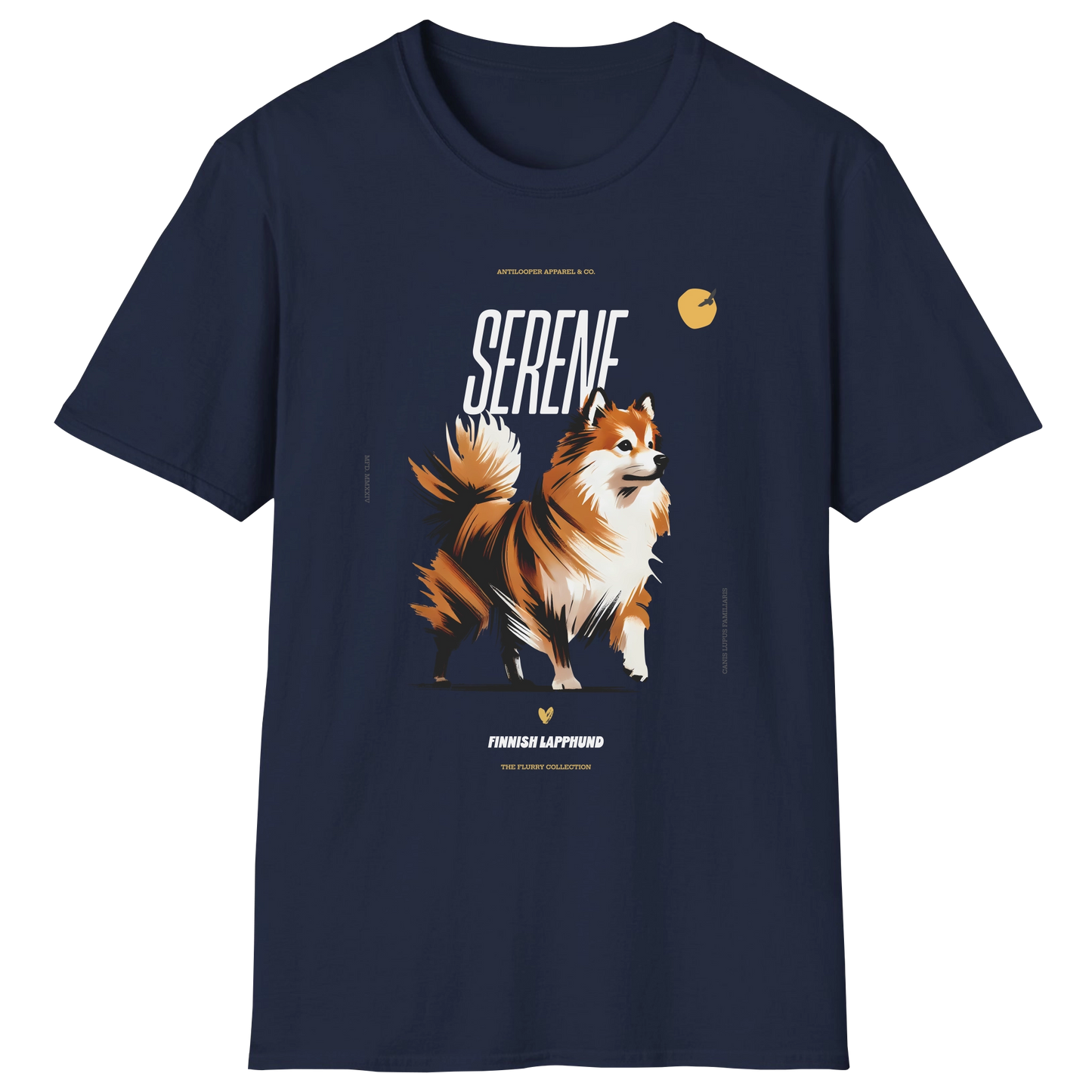 flatlay-flurry-finnish_lapphund-t_shirt-navy