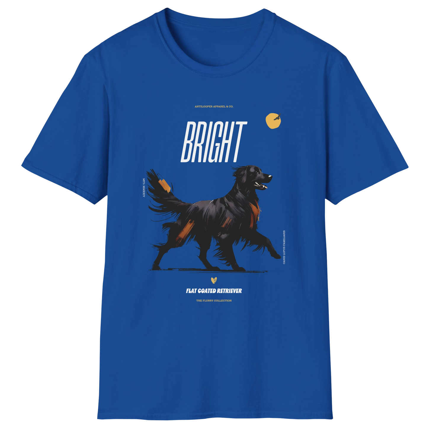 flatlay-flurry-flat_coated_retriever-t_shirt-royal