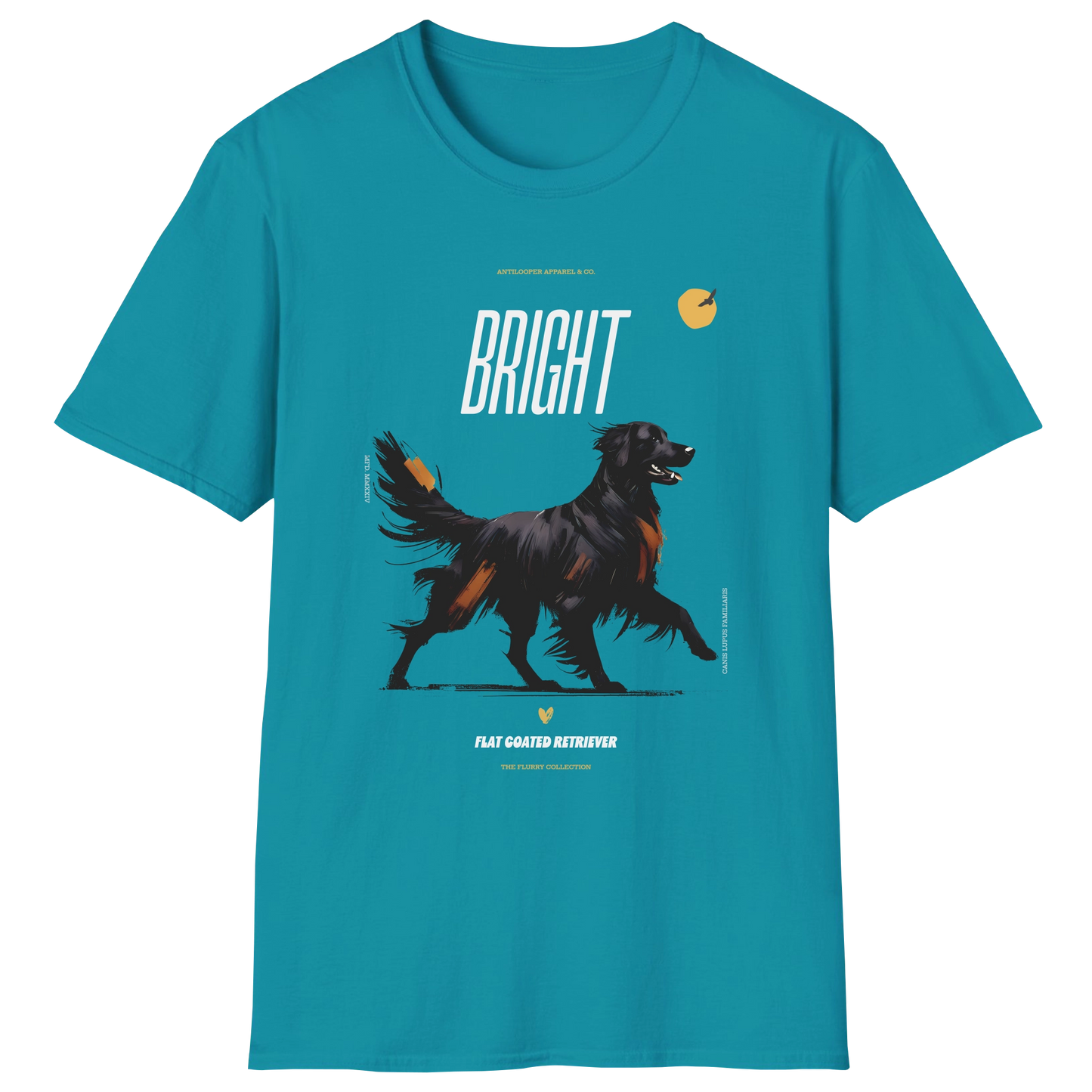 flatlay-flurry-flat_coated_retriever-t_shirt-tropical_blue
