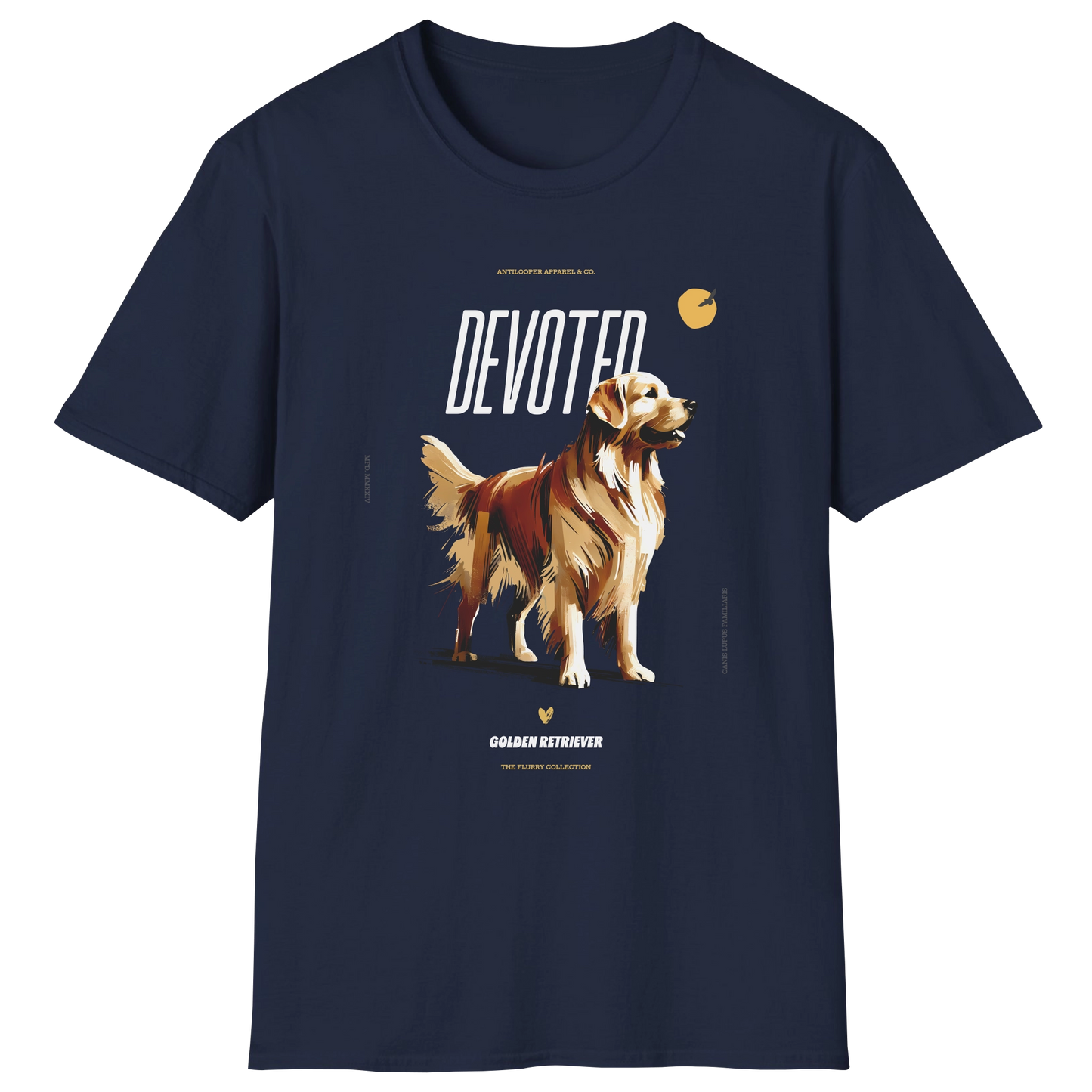 flatlay-flurry-golden_retriever-t_shirt-navy