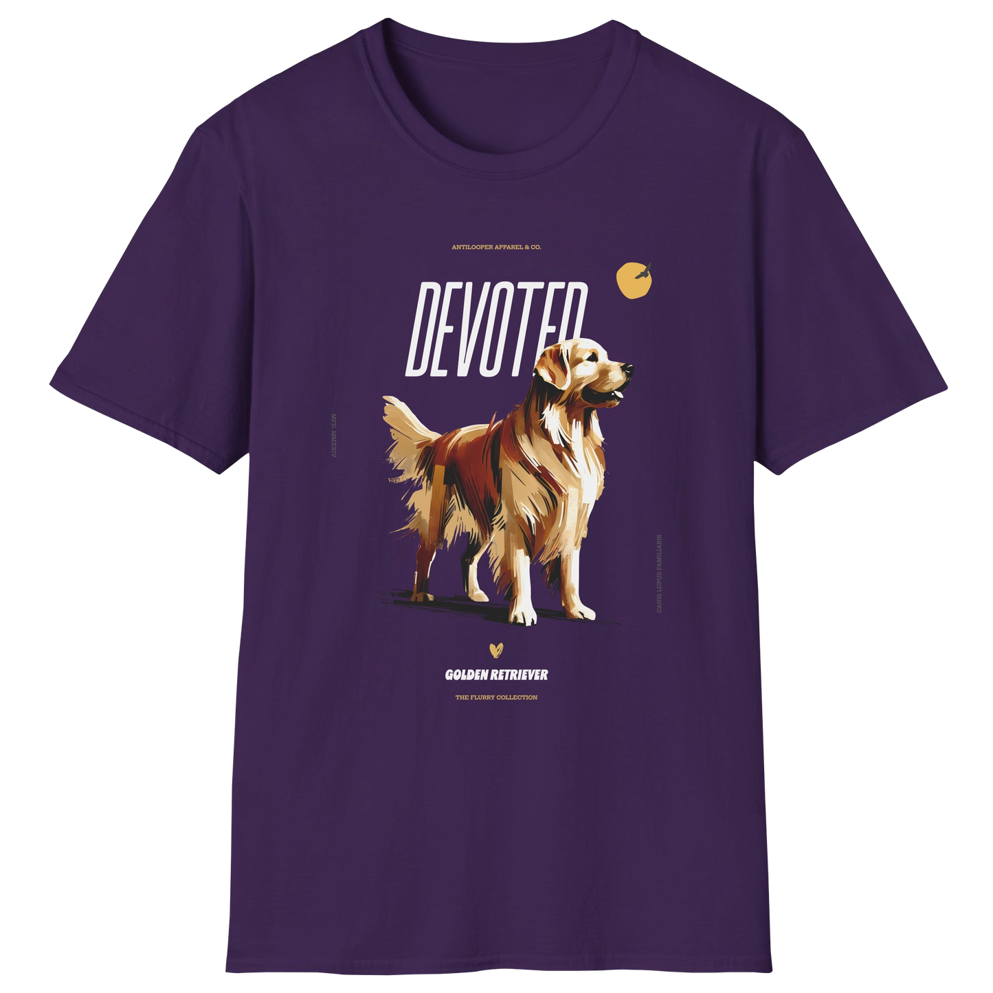 flatlay-flurry-golden_retriever-t_shirt-purple
