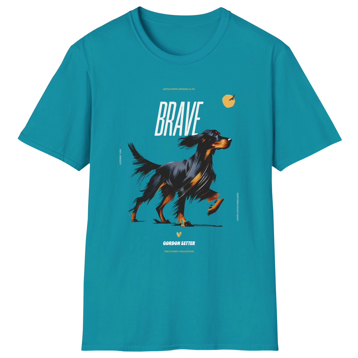 flatlay-flurry-gordon_setter-t_shirt-tropical_blue