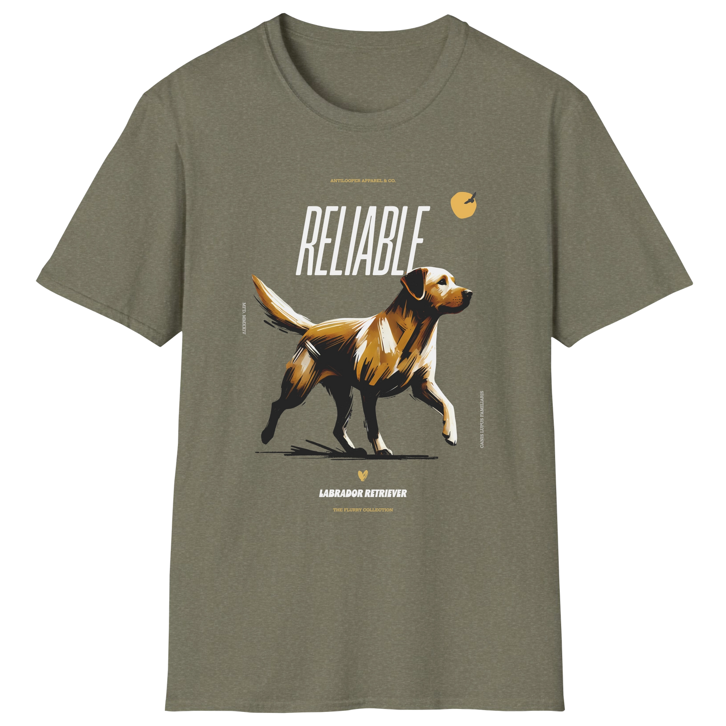 flatlay-flurry-labrador_retriever-t_shirt-heather_military_green