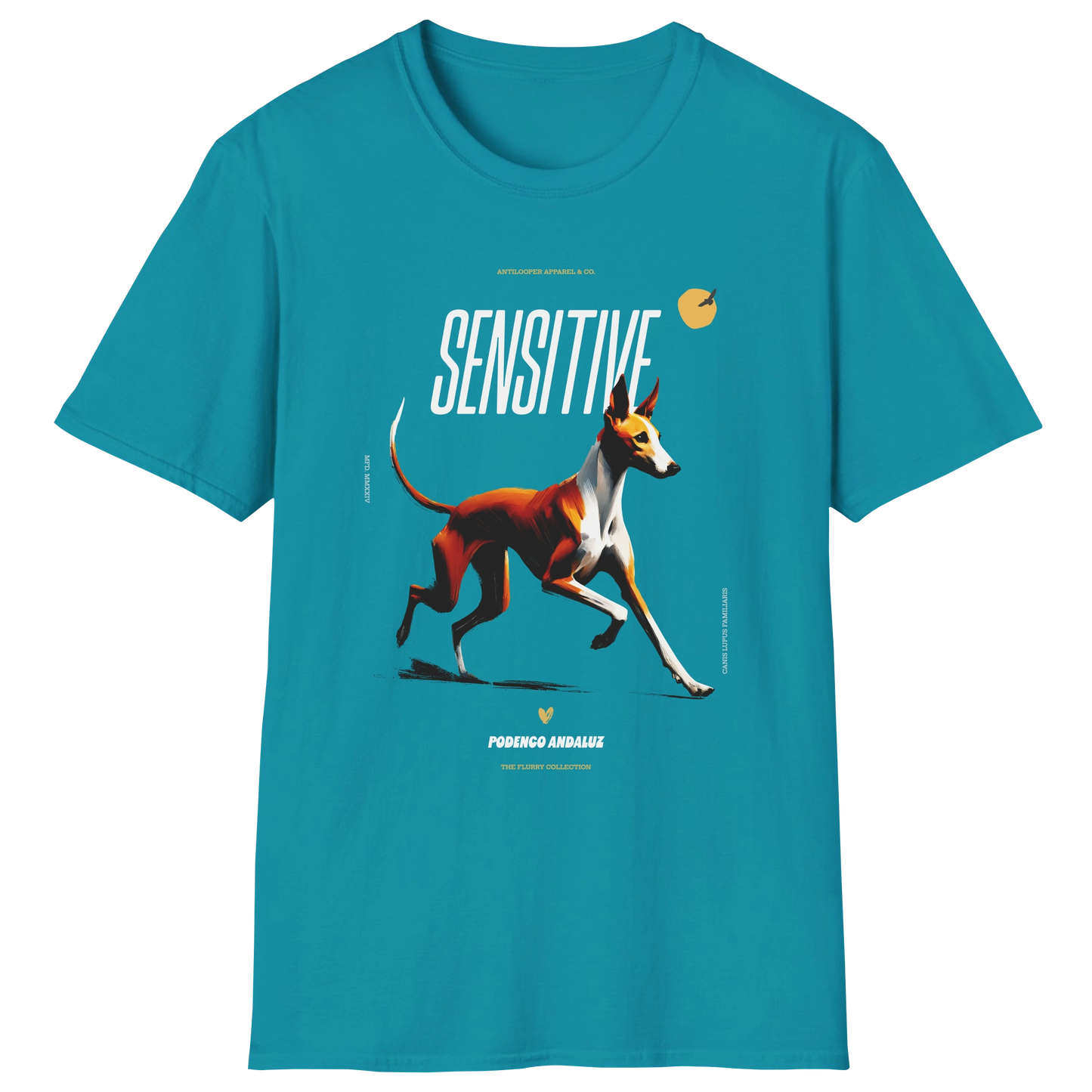 flatlay-flurry-podenco_andaluz-t_shirt-tropical_blue