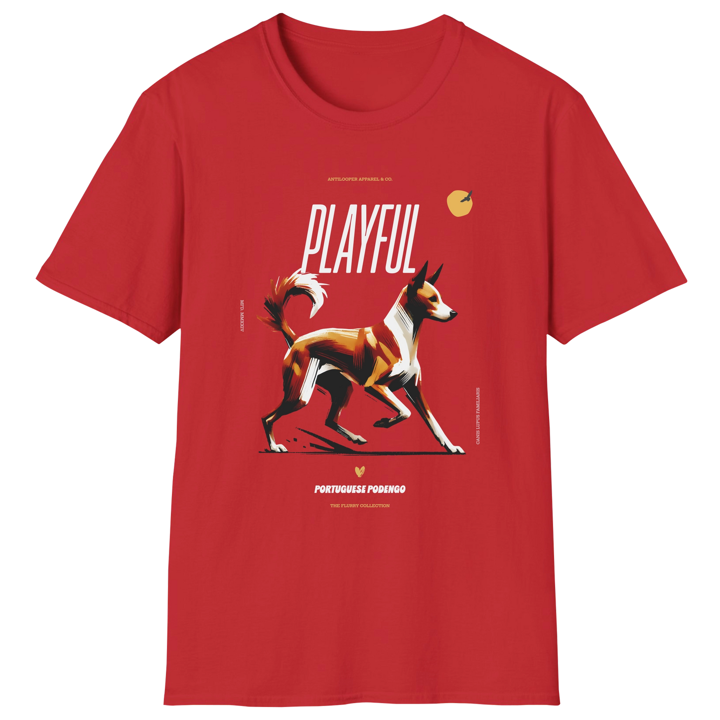 flatlay-flurry-portuguese_podengo-t_shirt-red