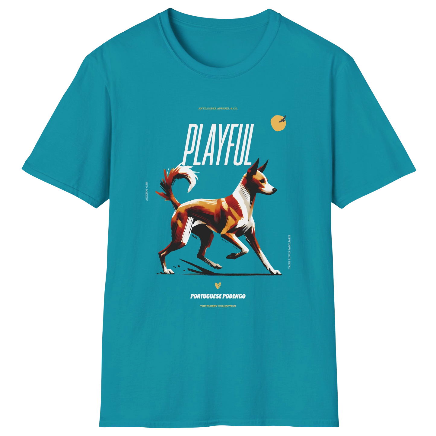 flatlay-flurry-portuguese_podengo-t_shirt-tropical_blue