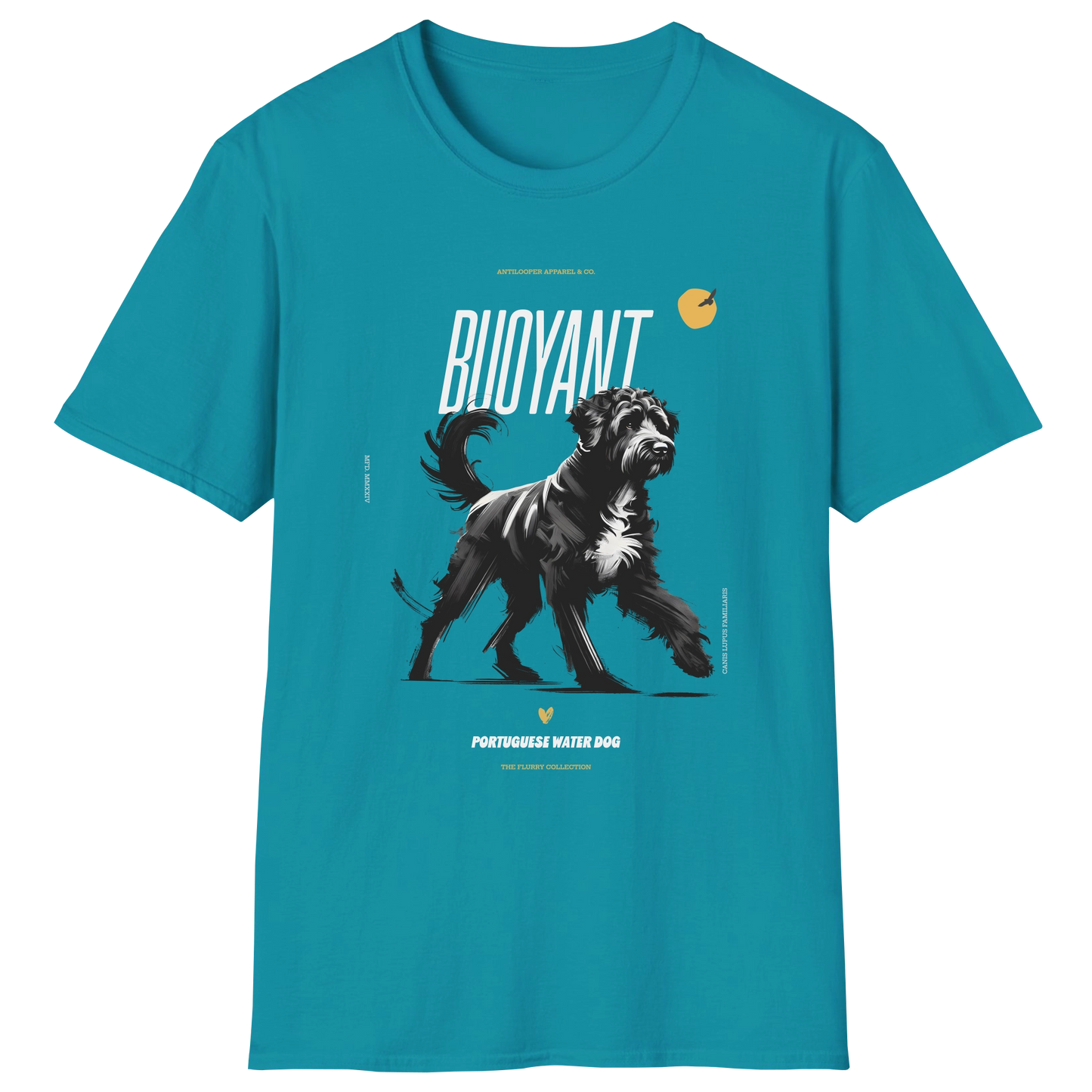 flatlay-flurry-portuguese_water_dog-t_shirt-tropical_blue