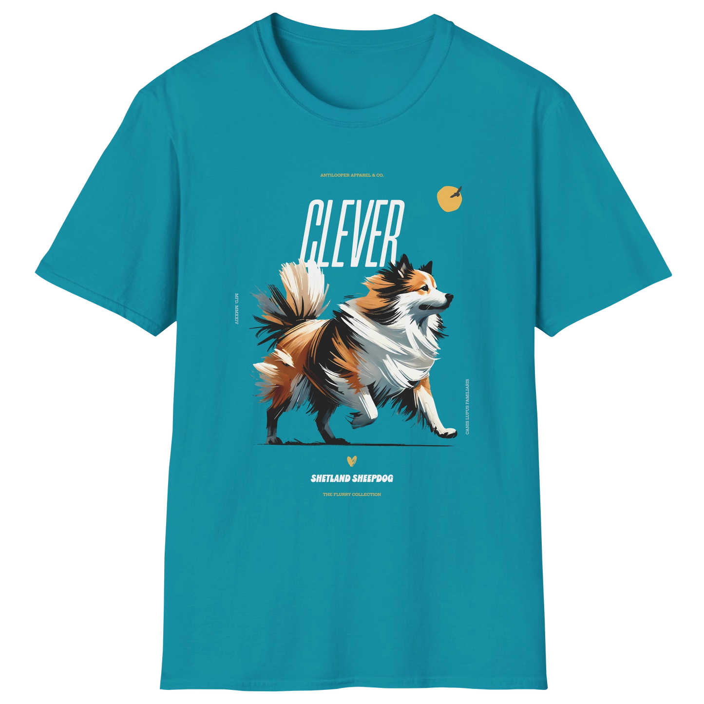 flatlay-flurry-shetland_sheepdog-t_shirt-tropical_blue