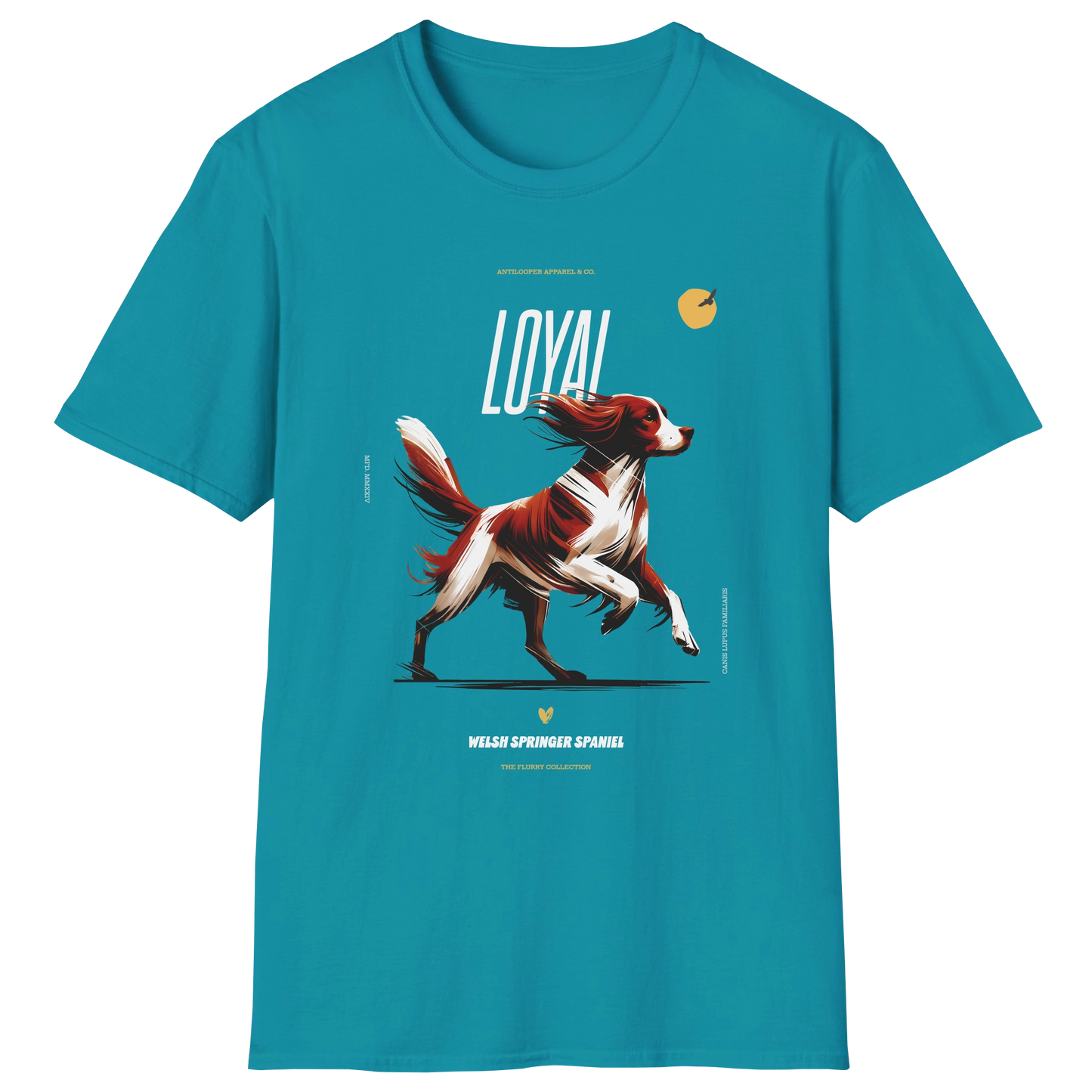flatlay-flurry-welsh_springer_spaniel-t_shirt-tropical_blue