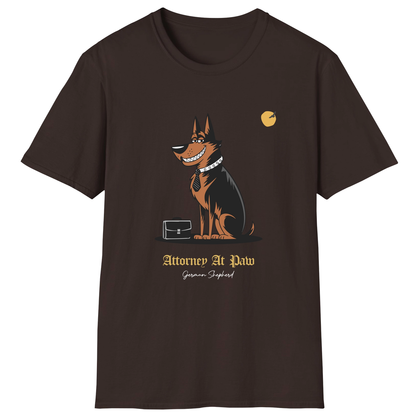 flatlay-german_shepherd-attorney_at_paw-t_shirt-dark_chocolate