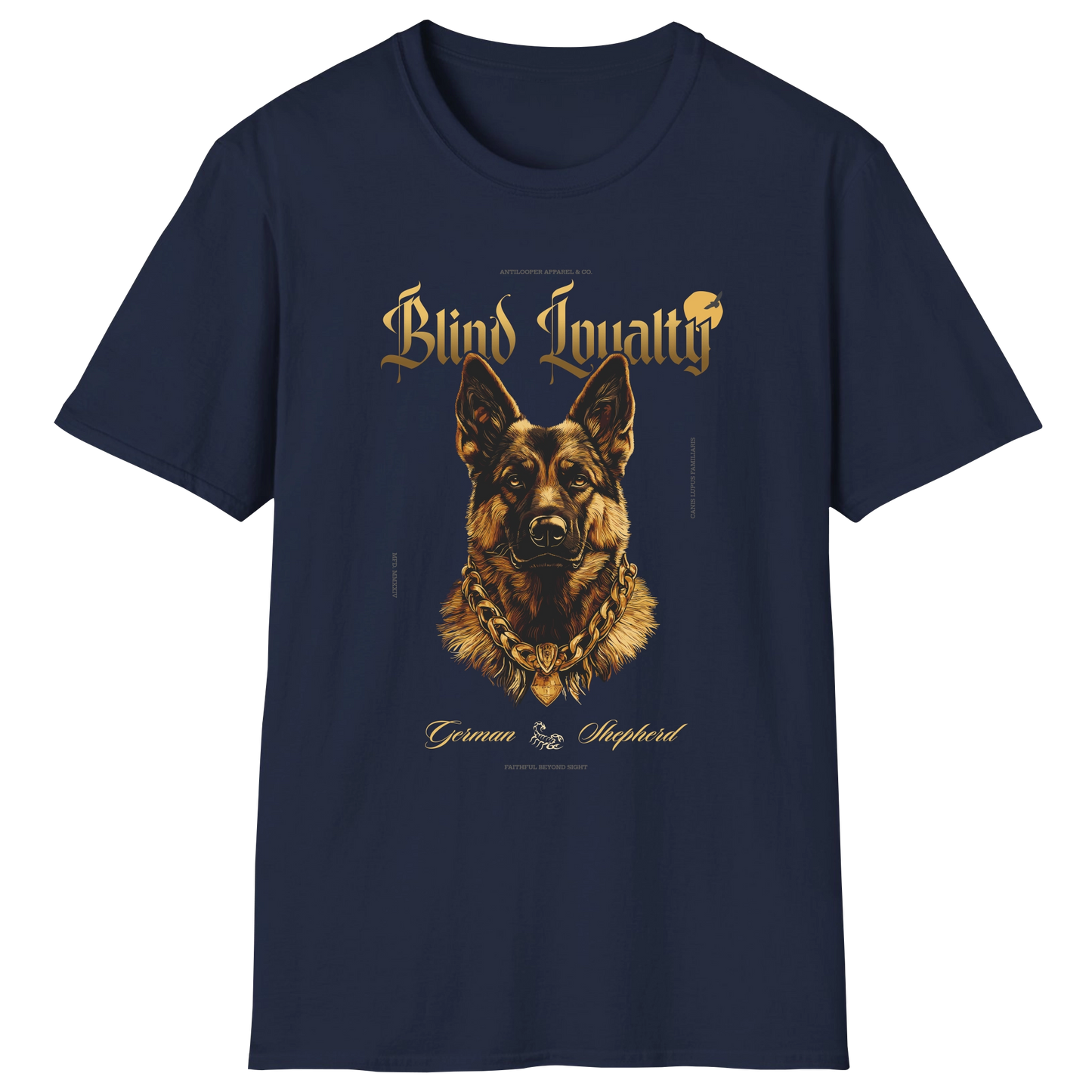 flatlay-german_shepherd-blind_loyalty-t_shirt-navy