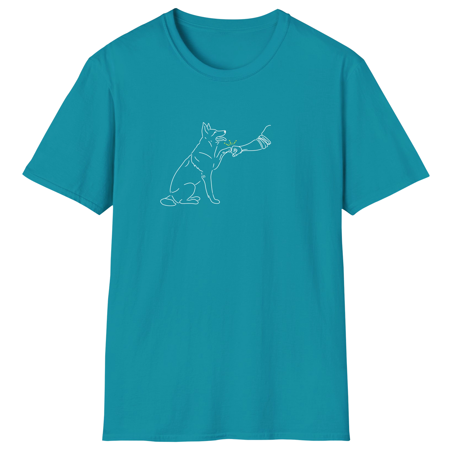 flatlay-german_shepherd-fist_bumps-t_shirt-tropical_blue