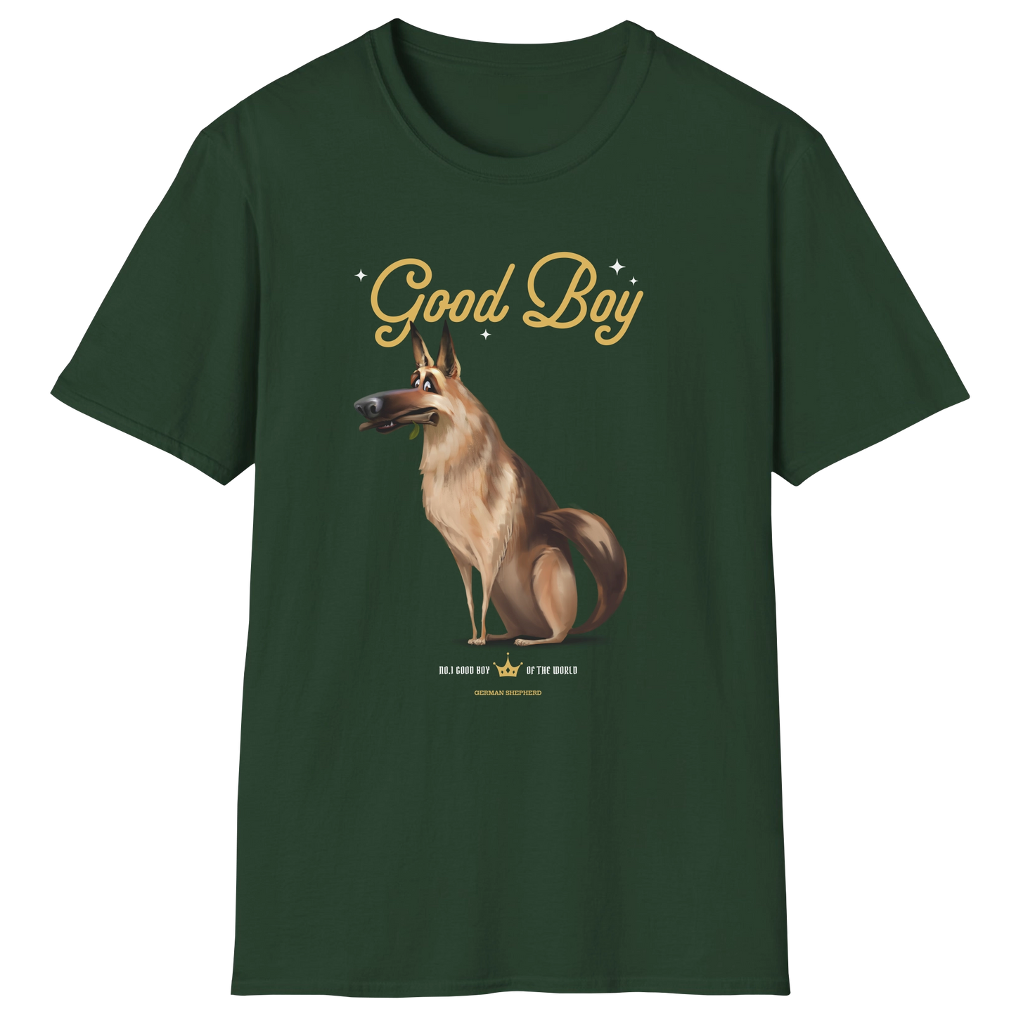 flatlay-german_shepherd-good_boy-t_shirt-forest_green