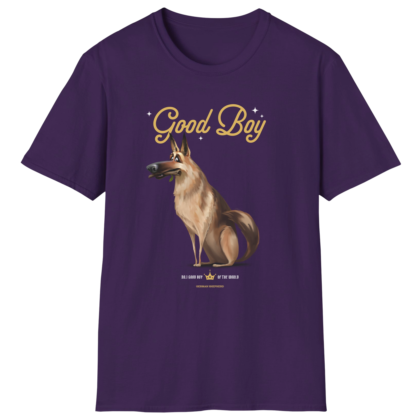 flatlay-german_shepherd-good_boy-t_shirt-purple