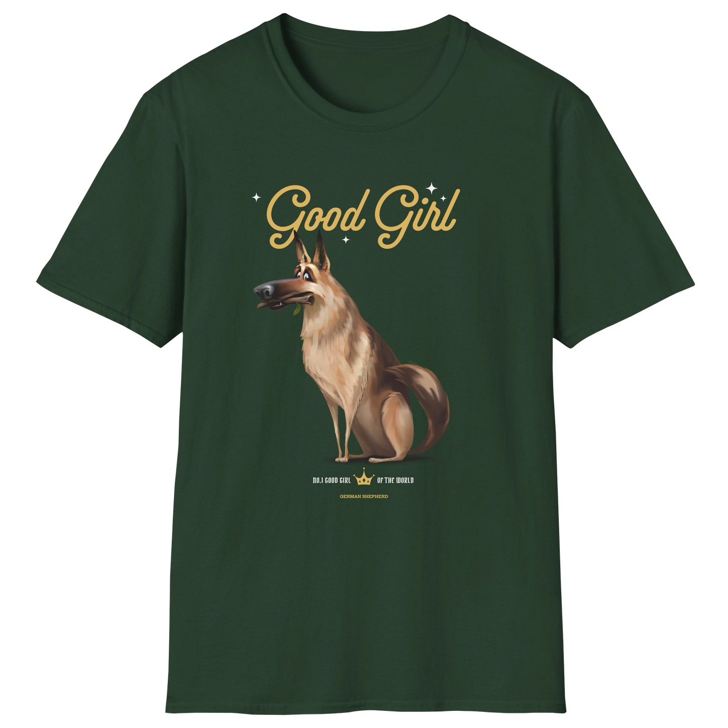 flatlay-german_shepherd-good_girl-t_shirt-forest_green