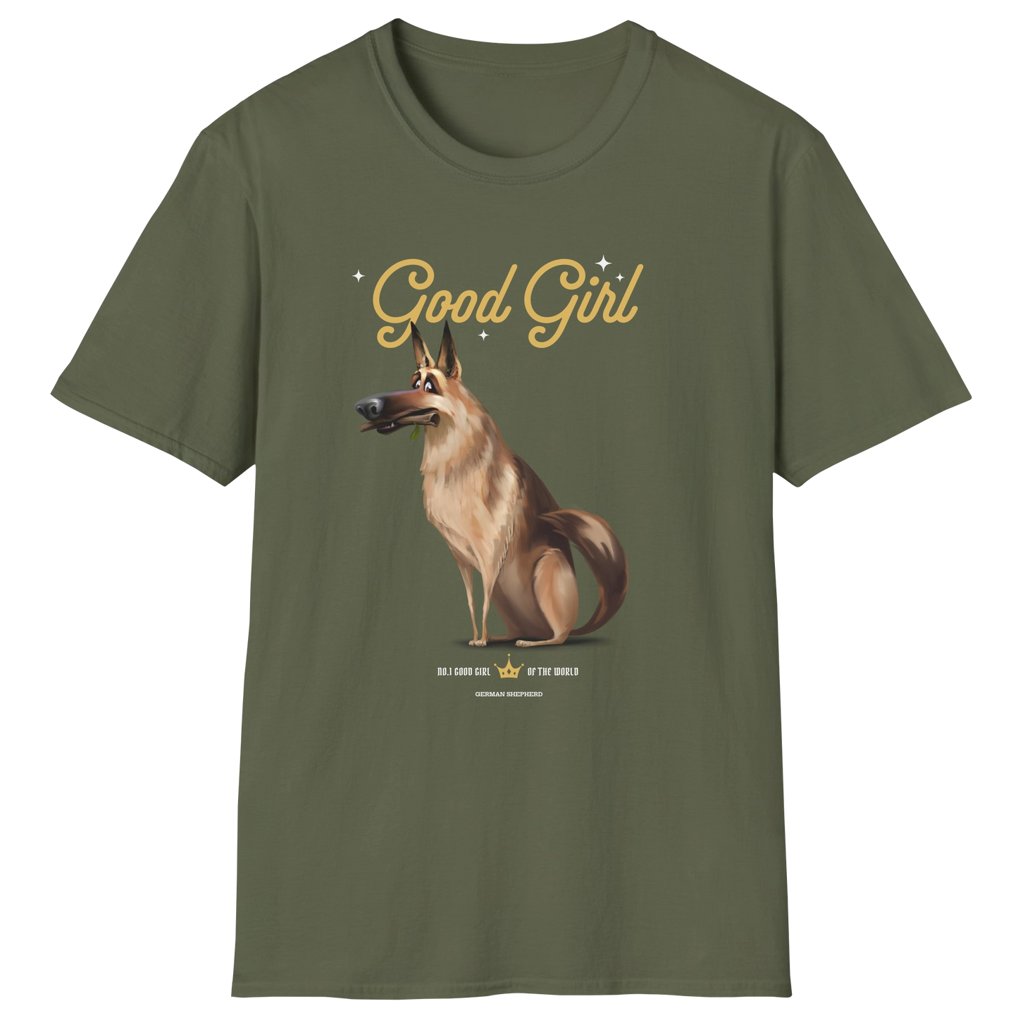flatlay-german_shepherd-good_girl-t_shirt-military_green
