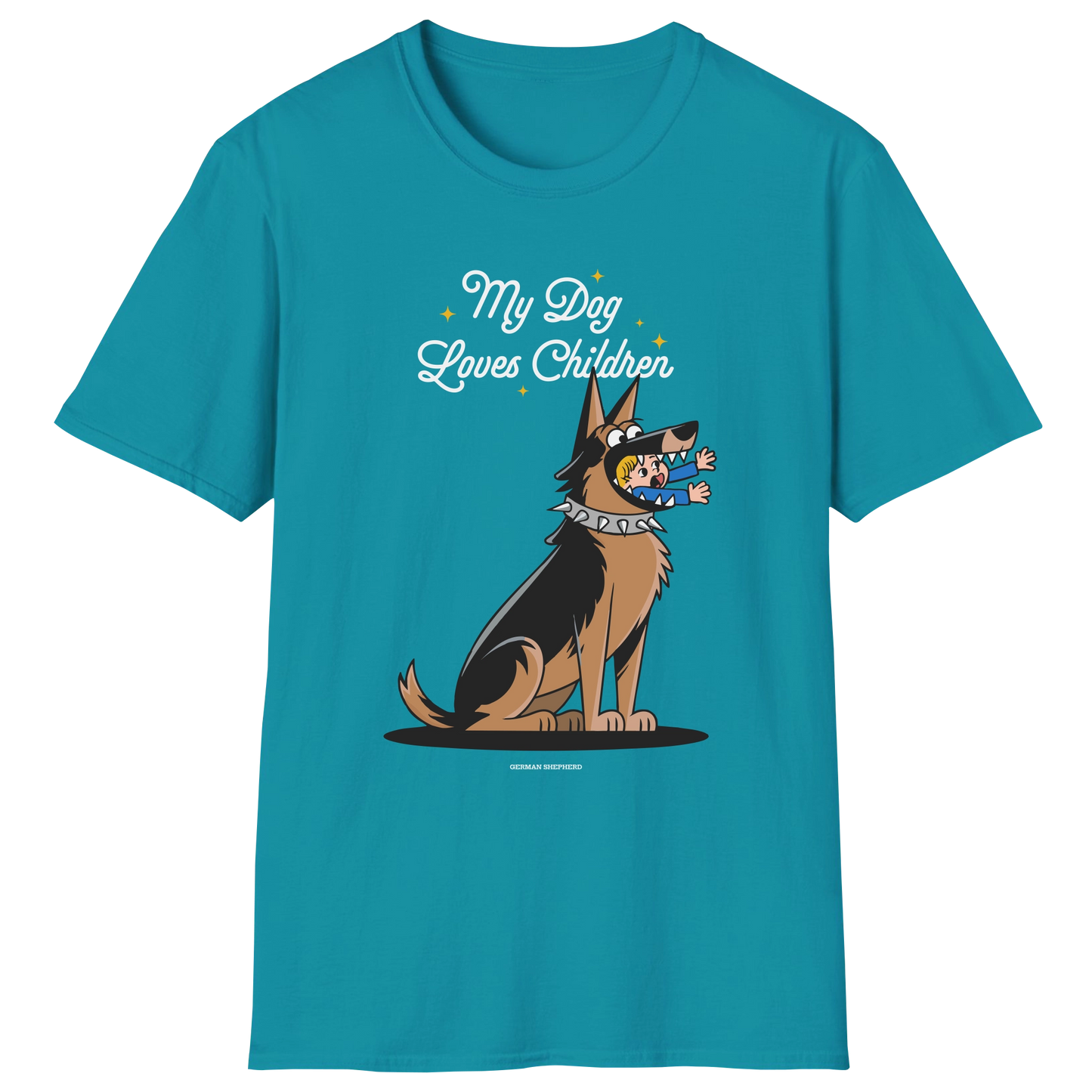 flatlay-german_shepherd-loves_children-t_shirt-tropical_blue