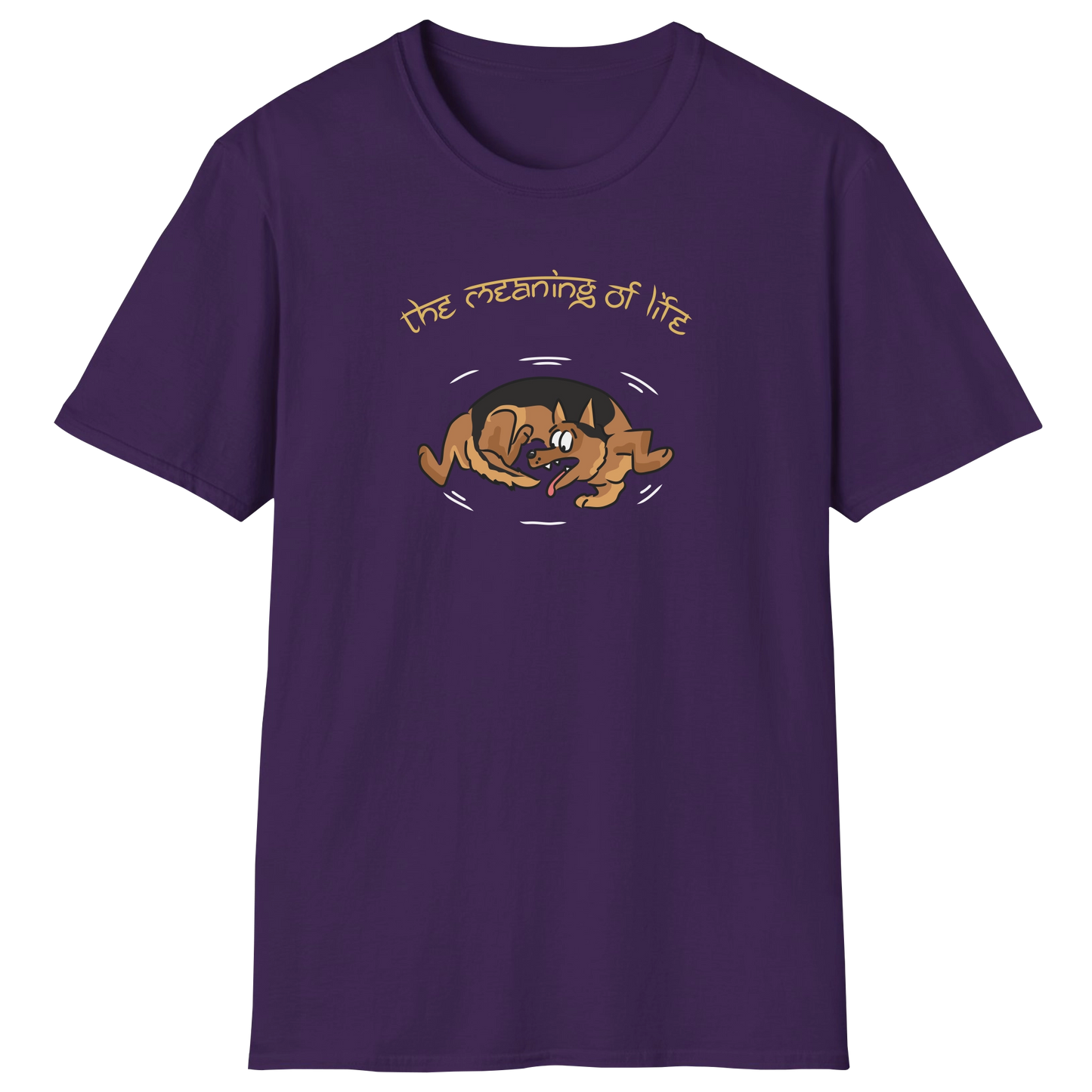 flatlay-german_shepherd-meaning_of_life-t_shirt-purple
