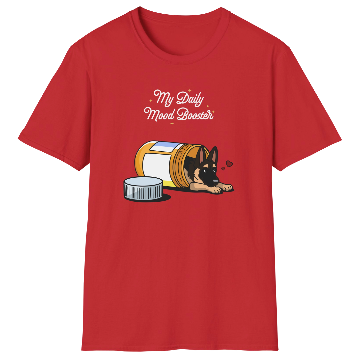 flatlay-german_shepherd-mood_booster-t_shirt-red