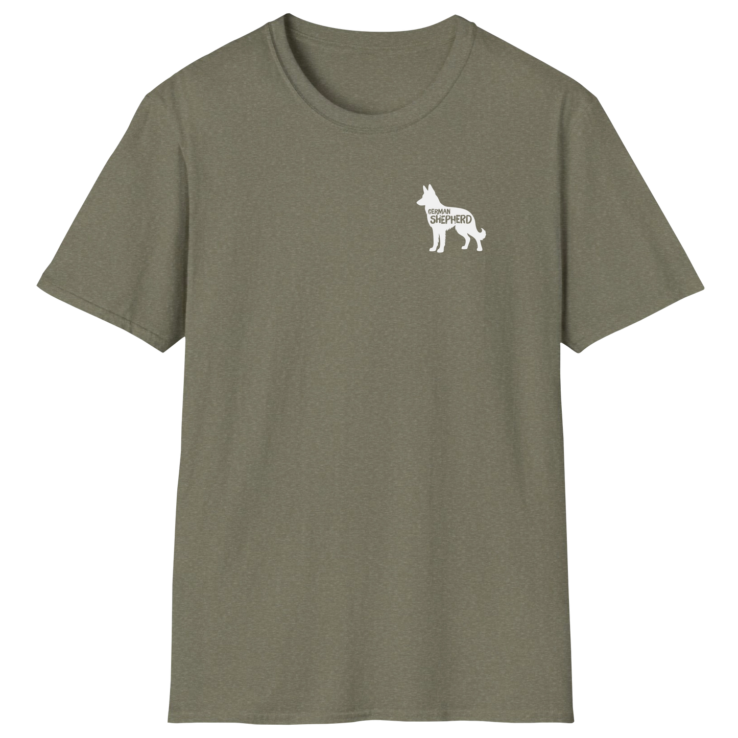 flatlay-german_shepherd-pocket_silhouette-t_shirt-heather_military_green