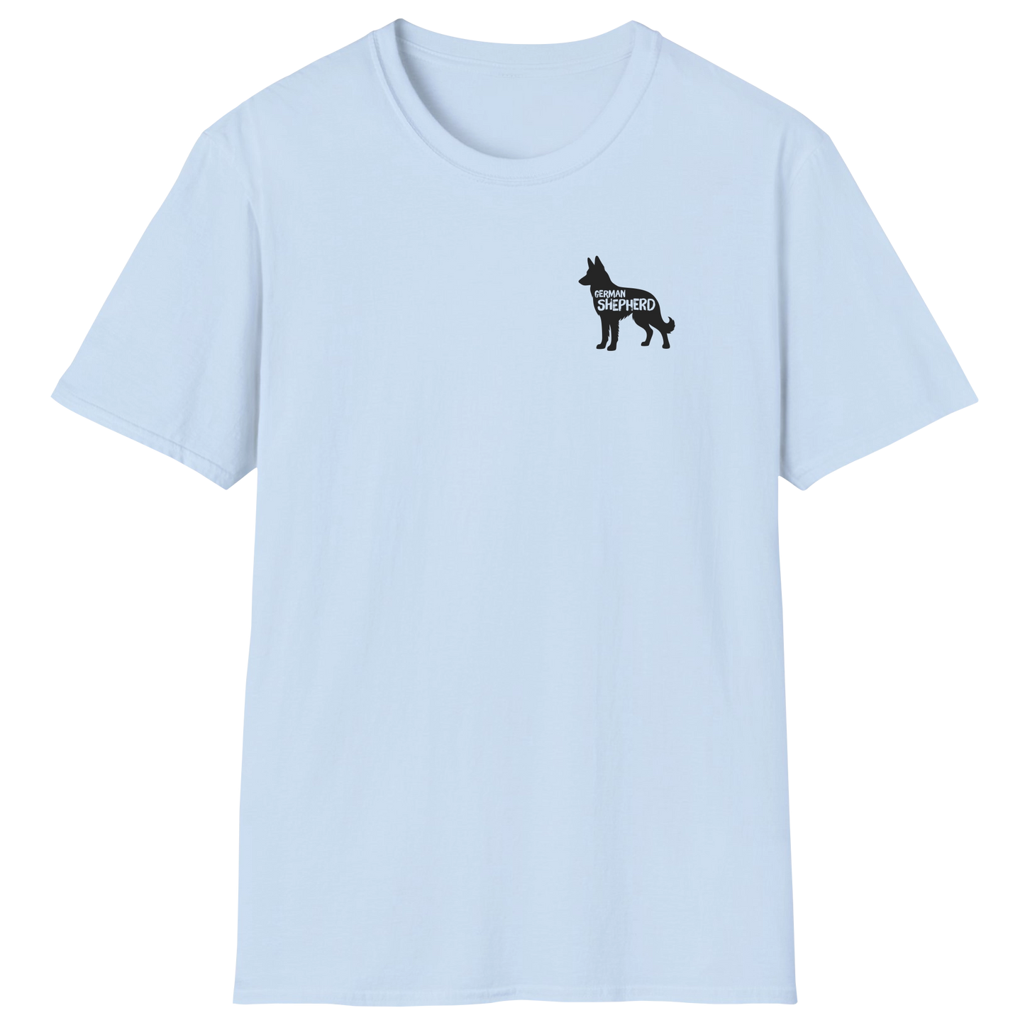 flatlay-german_shepherd-pocket_silhouette-t_shirt-light_blue