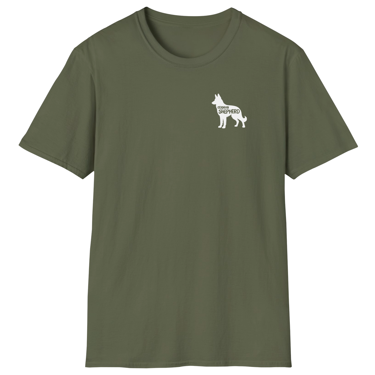 flatlay-german_shepherd-pocket_silhouette-t_shirt-military_green