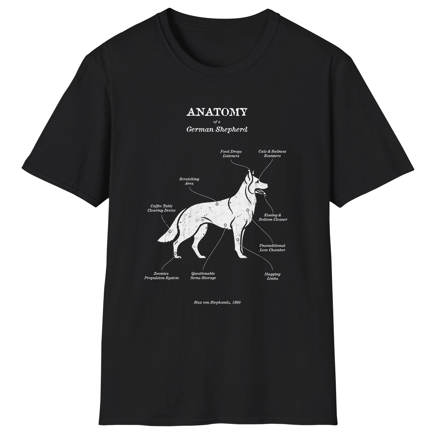 flatlay-german_shepherd-revised_anatomy-t_shirt-black