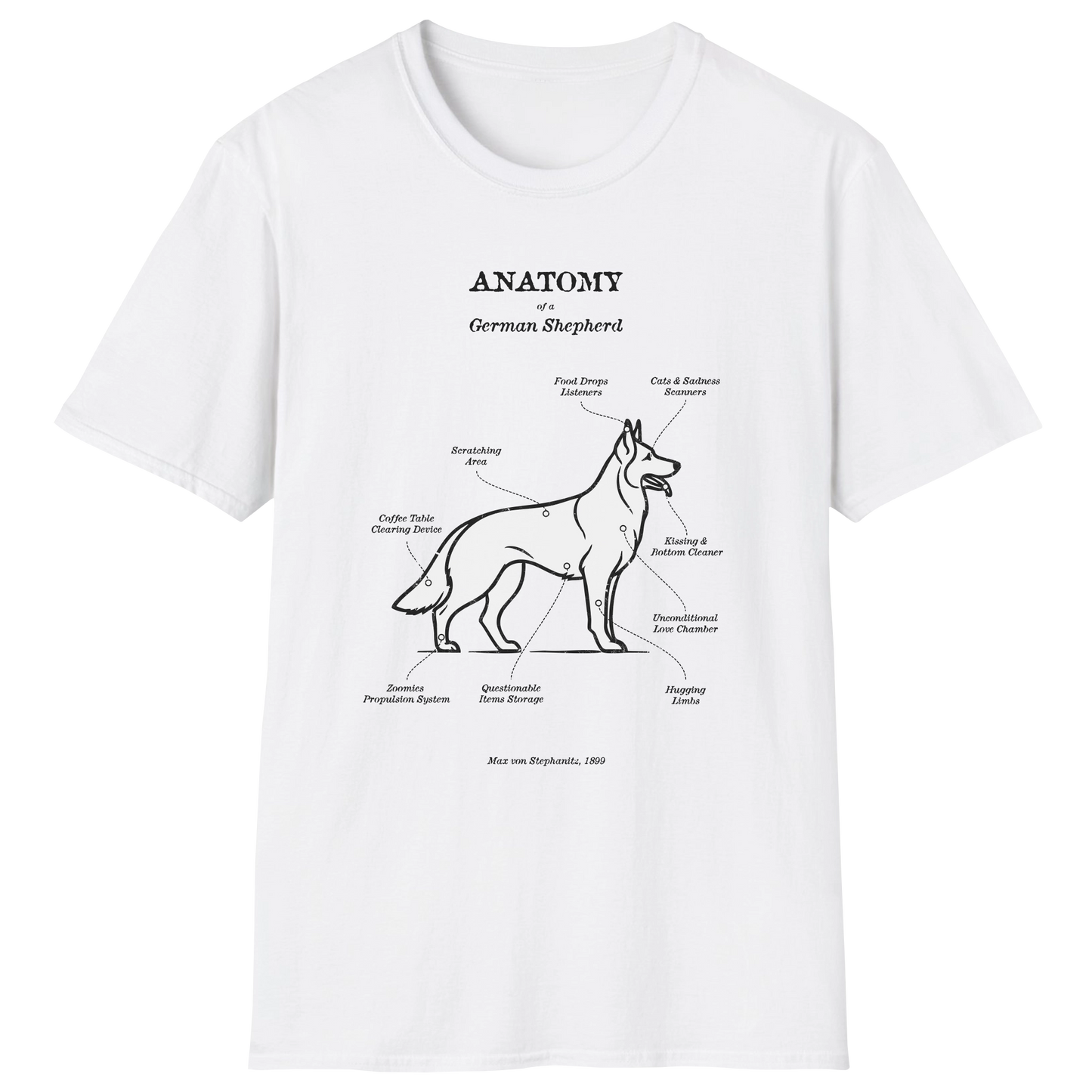 flatlay-german_shepherd-revised_anatomy-t_shirt-white