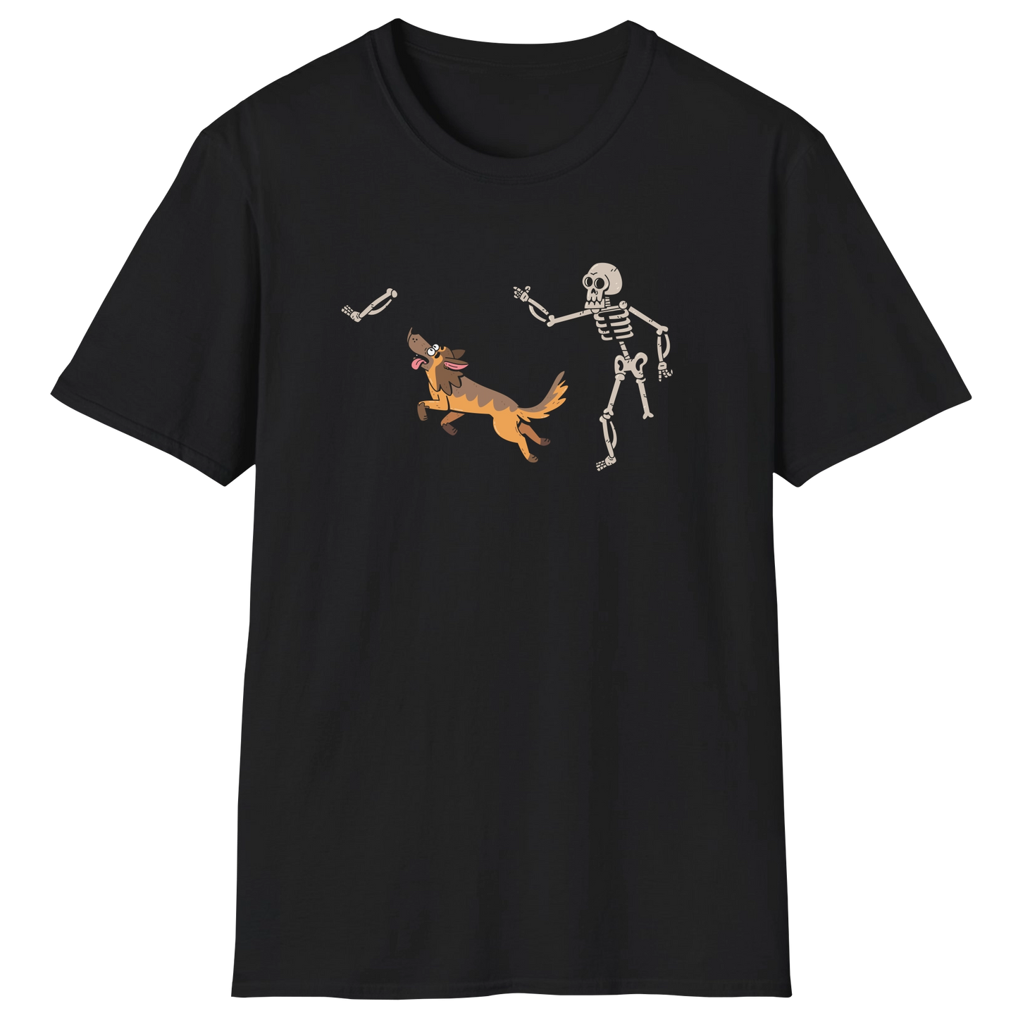 flatlay-german_shepherd-skeleton-t_shirt-black